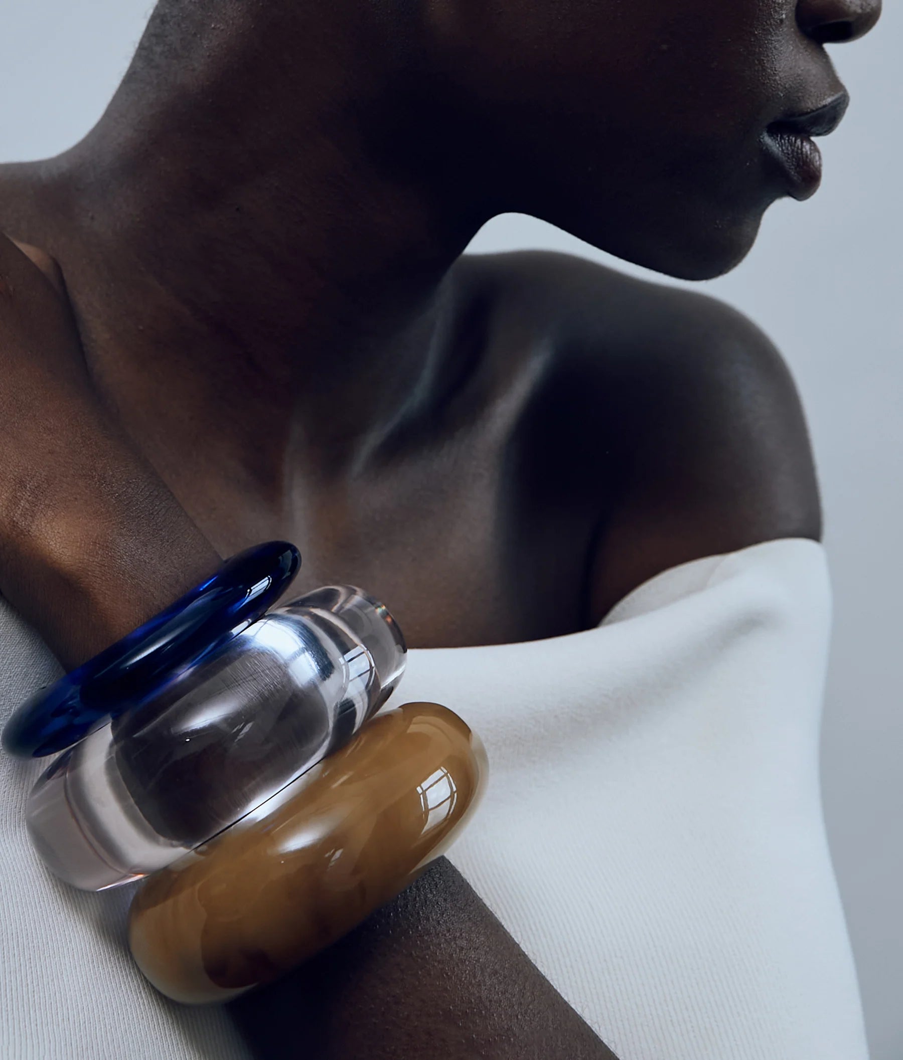Lizzie Fortunato Arc Cuff in Mocha | On Model Close Up