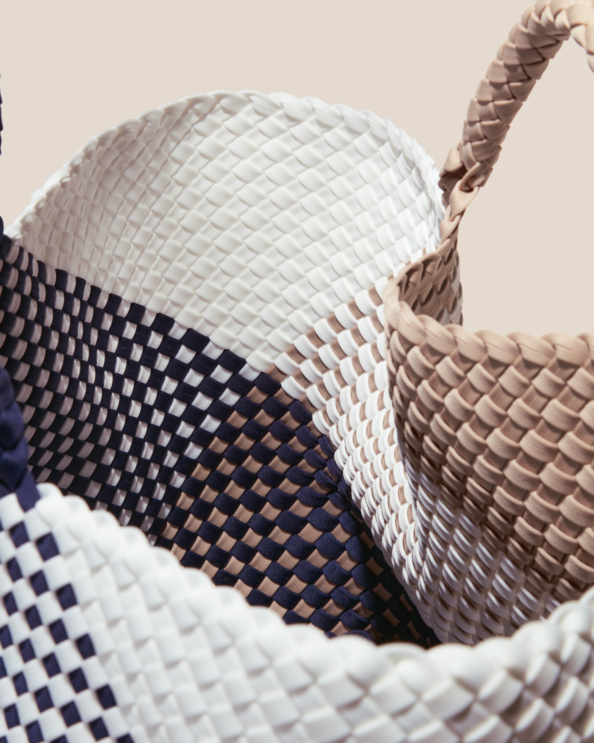 Interior close-up of St. Barths Tote in Somerset showing its open top, and unlined interior.