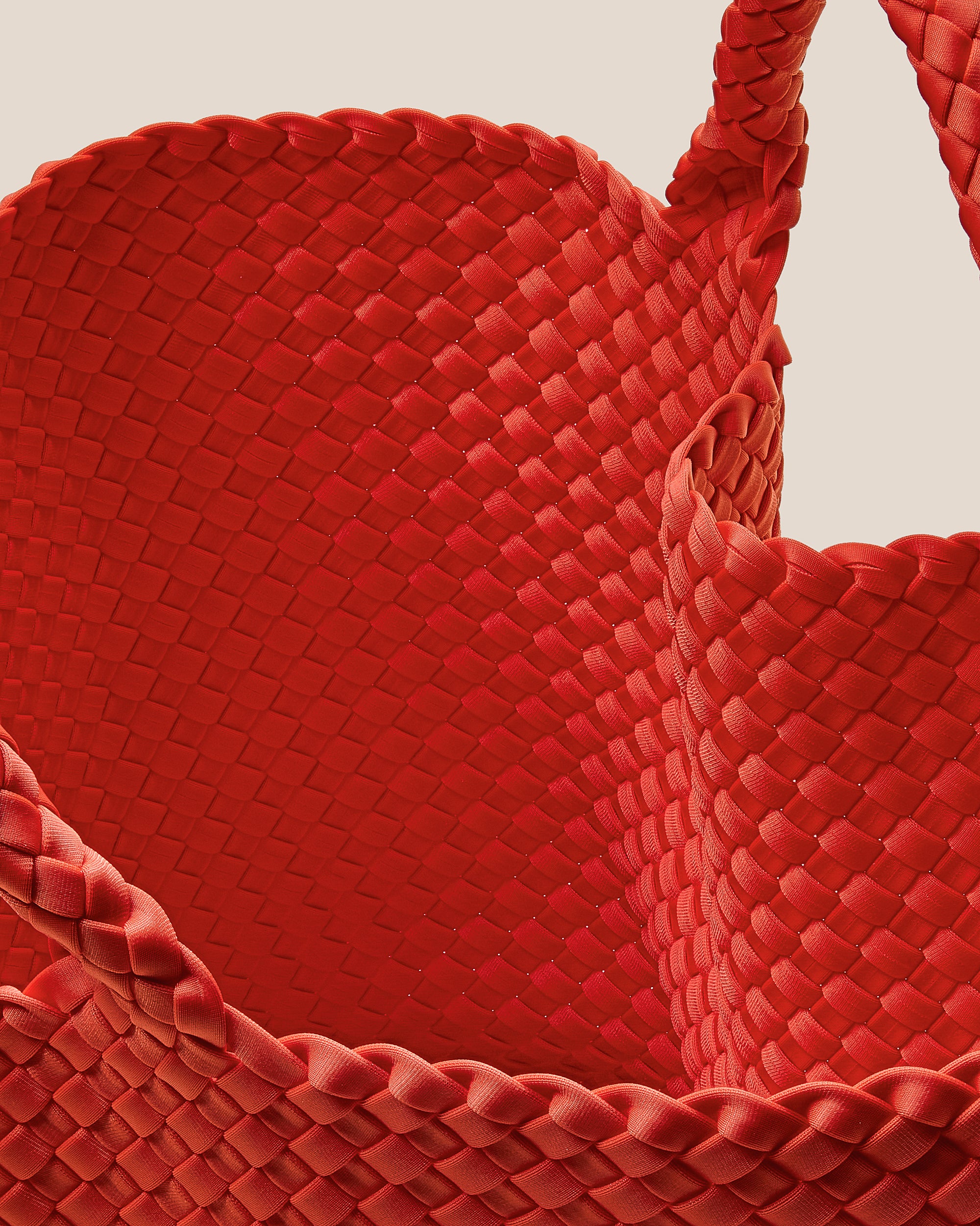 Interior close-up of St. Barths Tote in Ipanema showing its open top, and unlined interior.