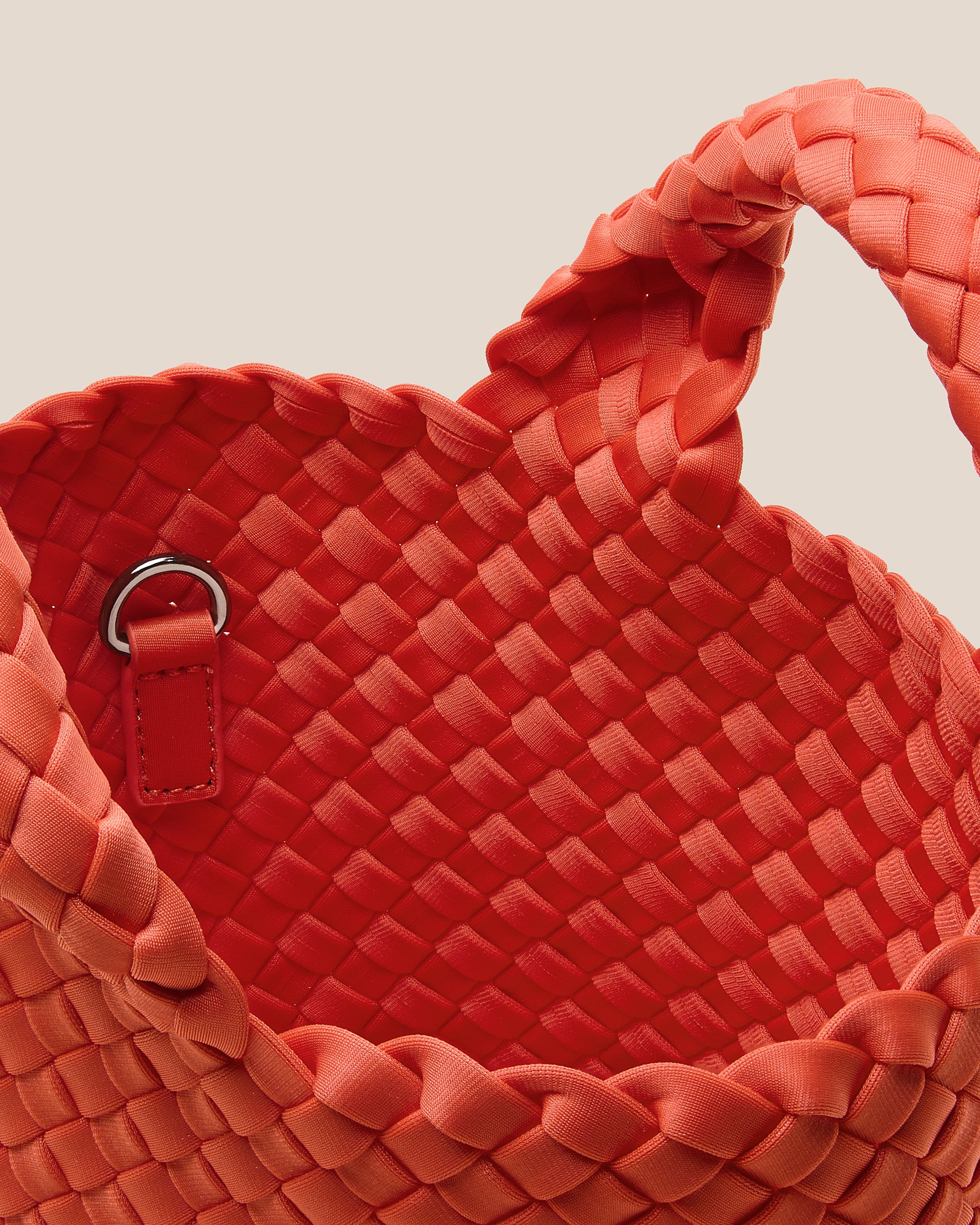 Interior close-up of St. Barths Tote in Ipanema showing its open top, and unlined interior.