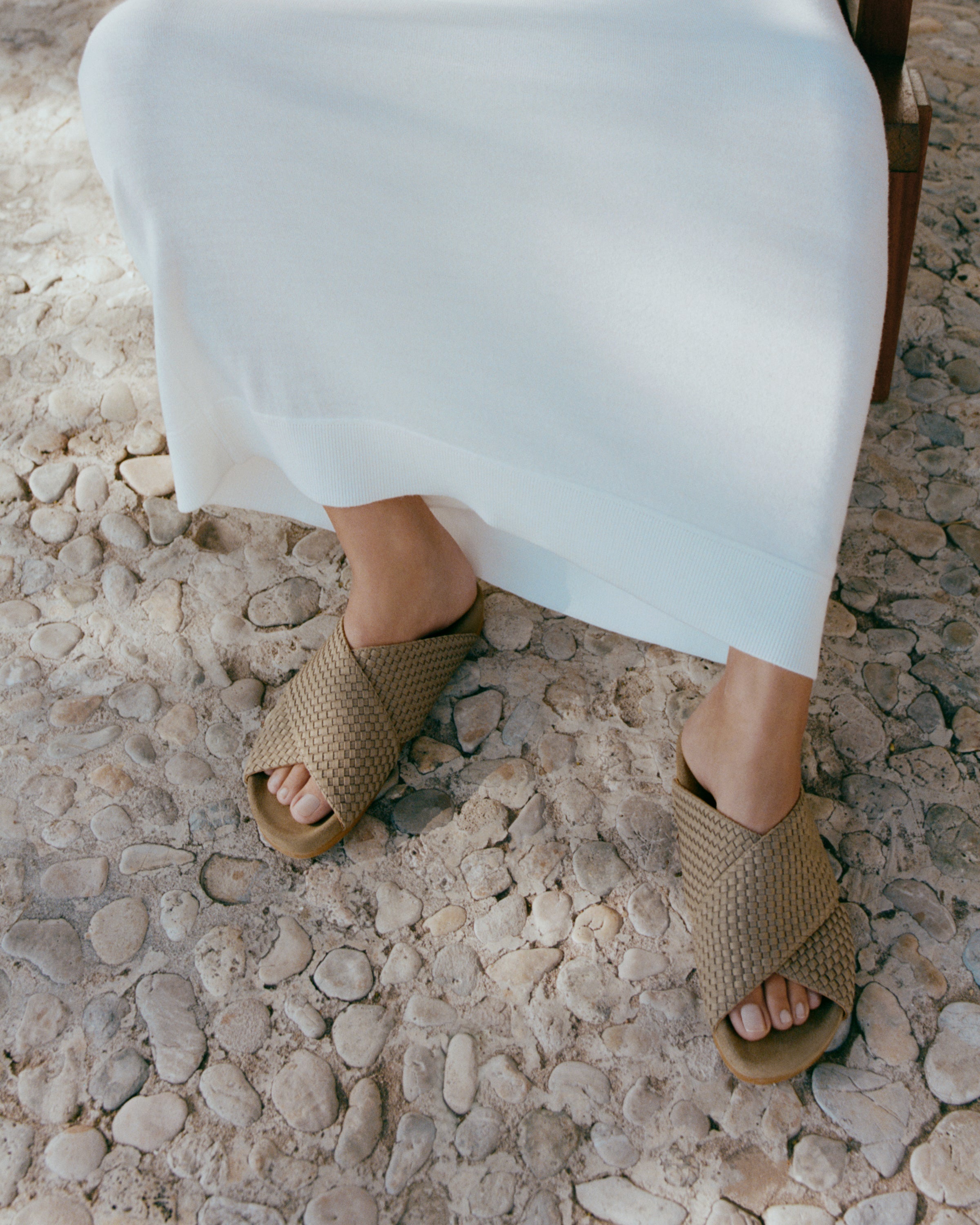 The Geneva Slide in Cashmere shown on model.