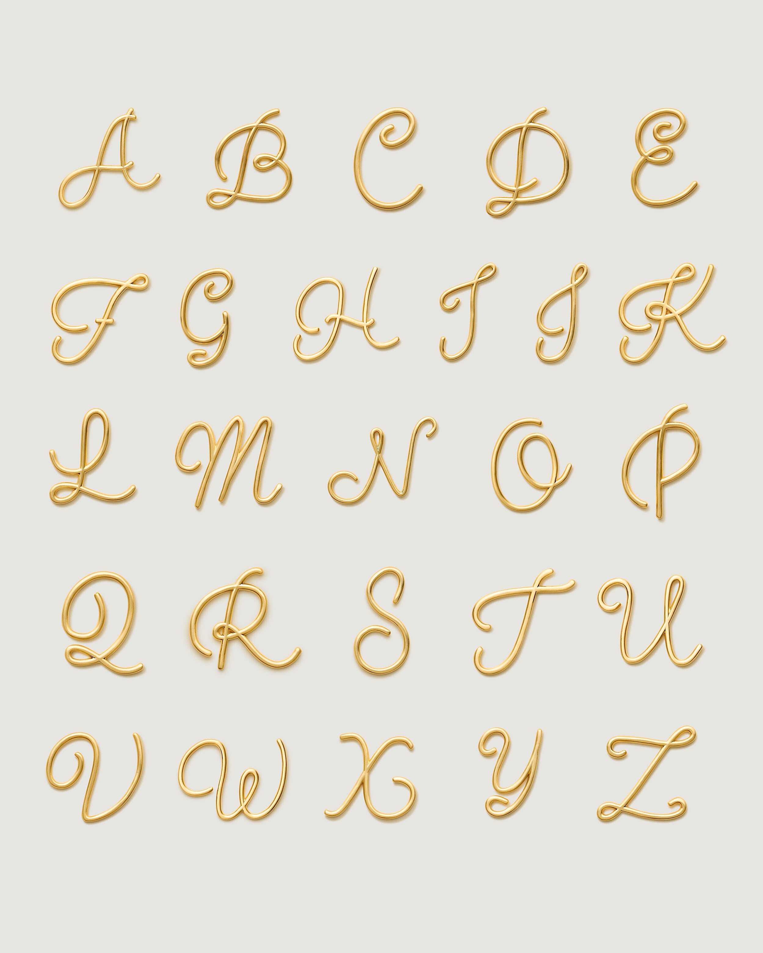 Alphabet Bag Charm in Brushed Gold | Group