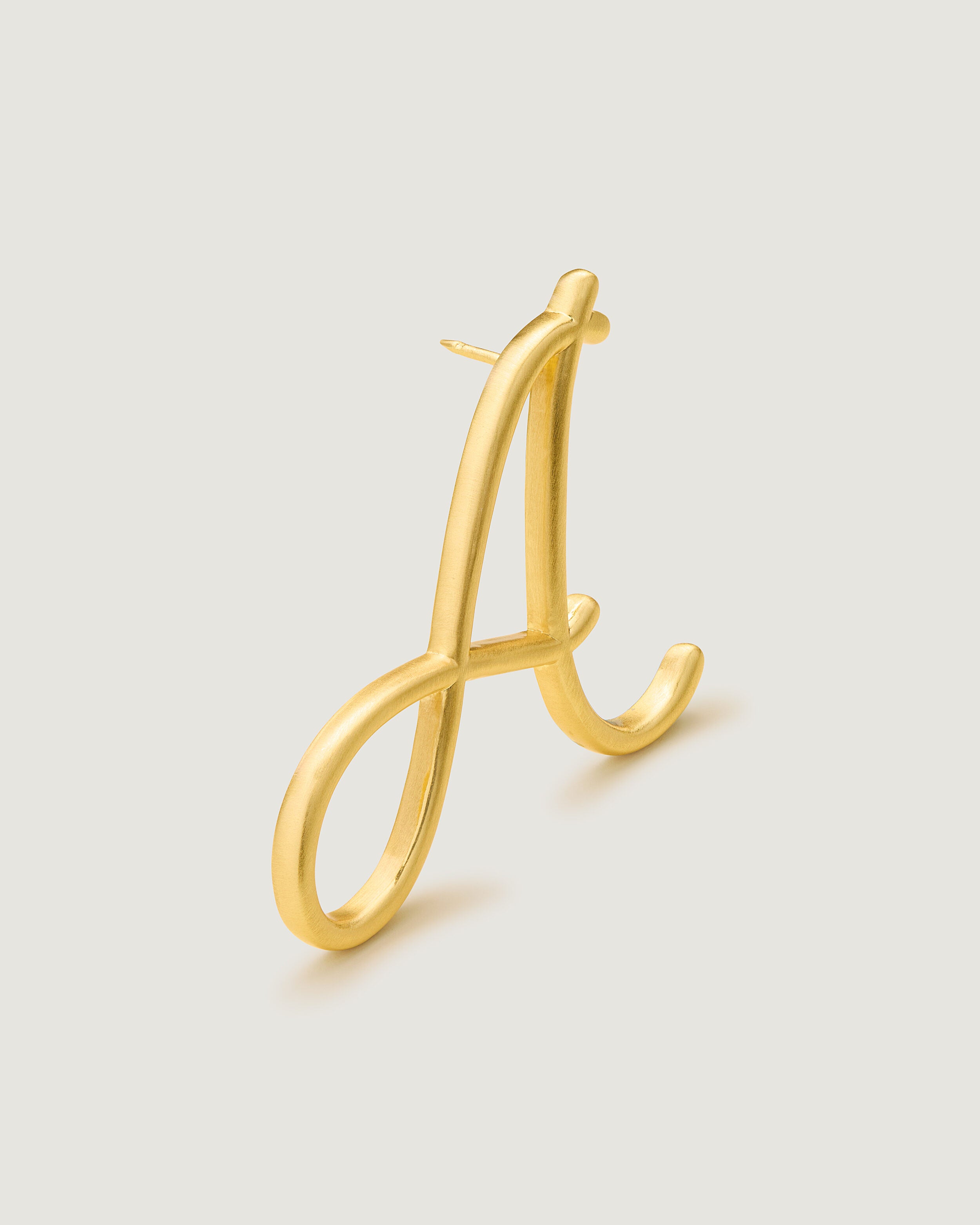Alphabet Bag Charm in Brushed Gold | Angle