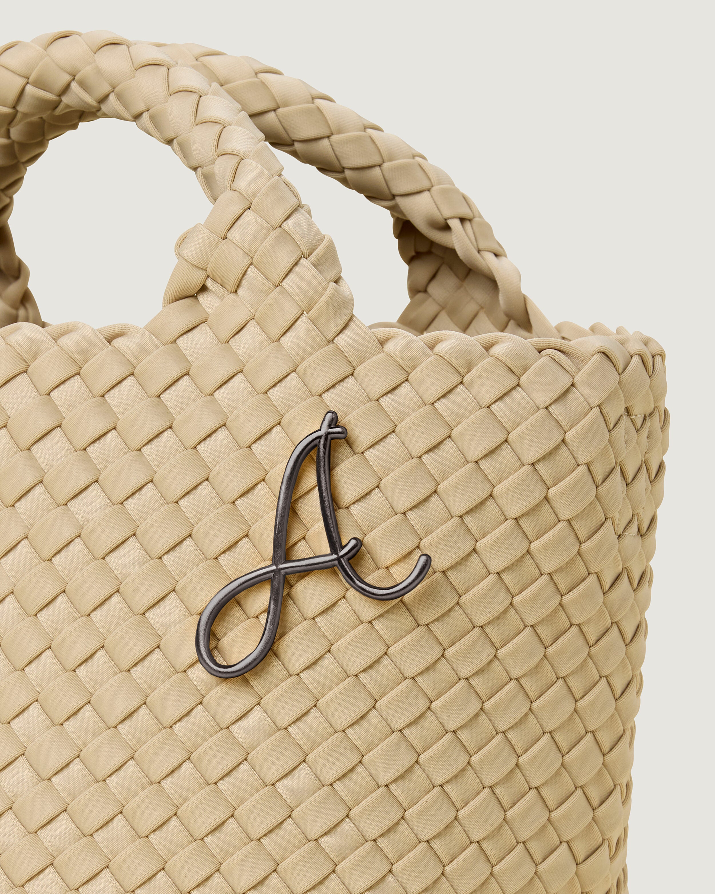 Alphabet Bag Charm in Brushed Gunmetal | Detail