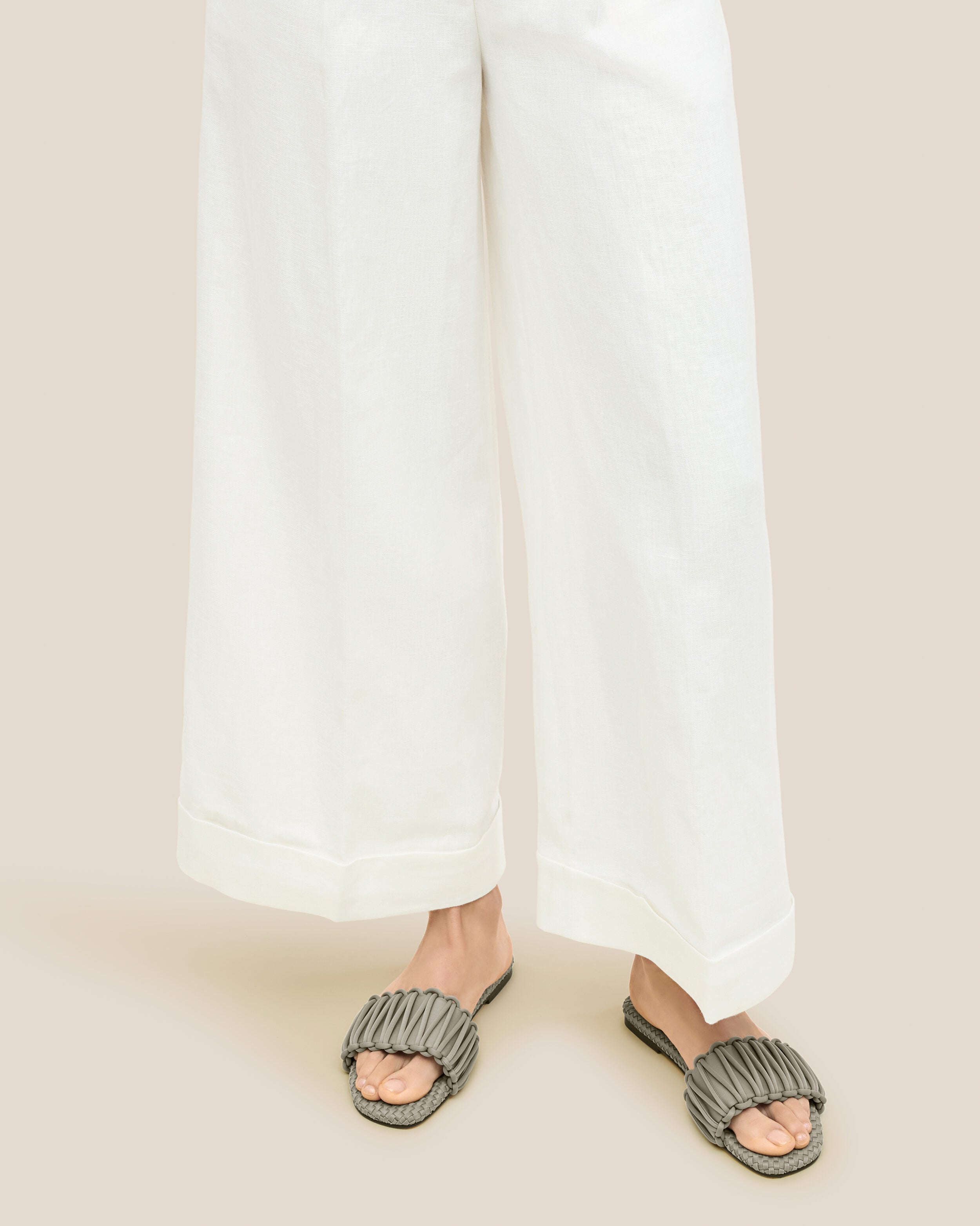 The Athens Slide in Celadon shown on model.