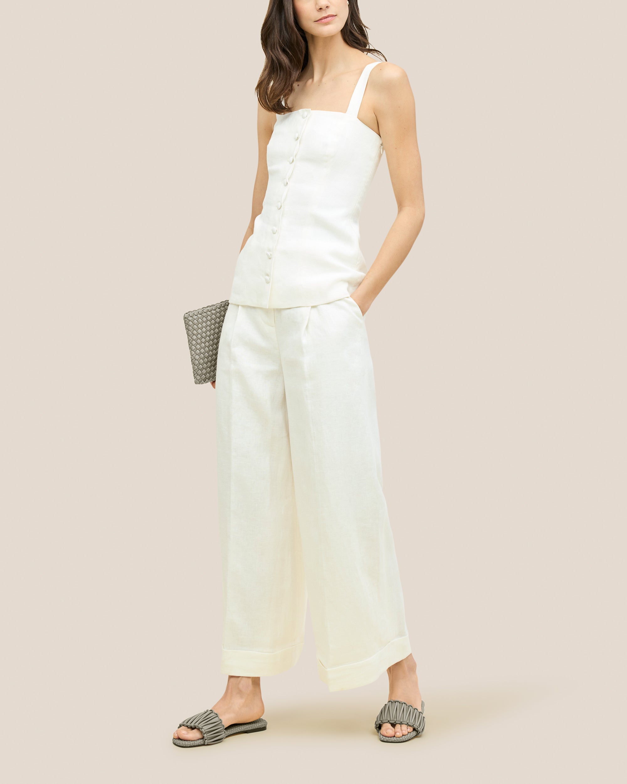 Athens Slide in Celadon | On Model Full Body