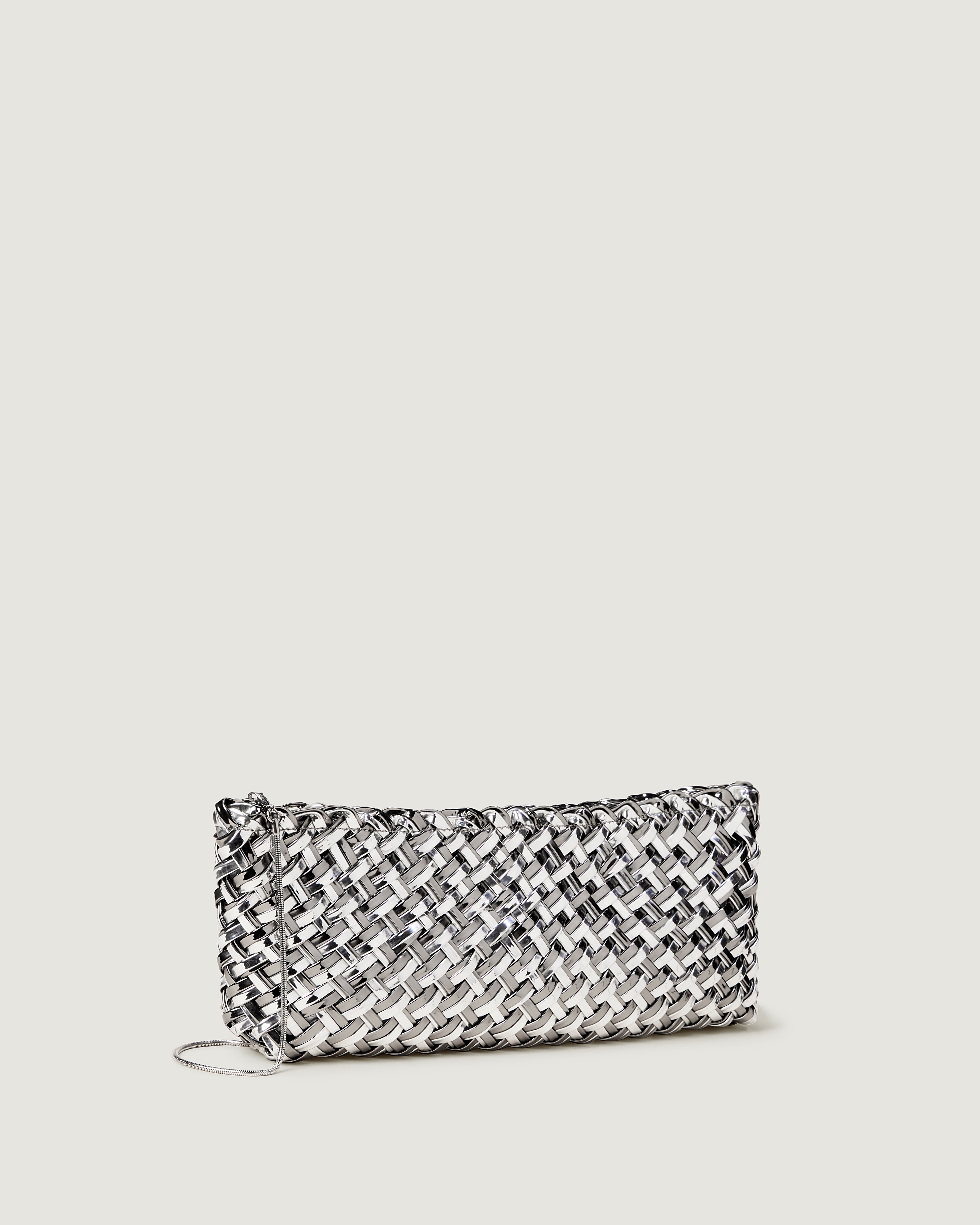 Gala Clutch Double Weave Metallic | Pewter