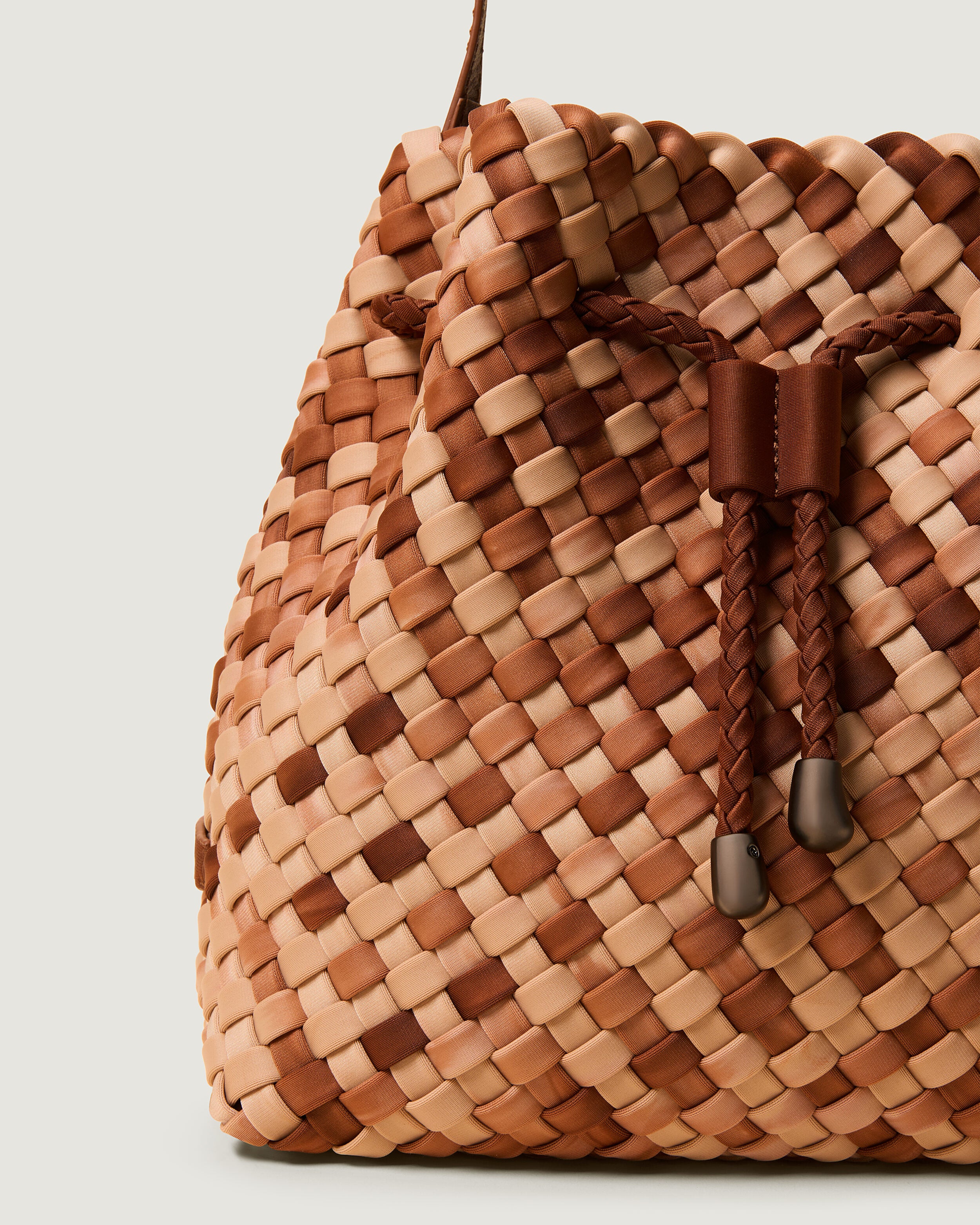 Close-up of handwoven detailing on Gramercy Bucket in Fez.