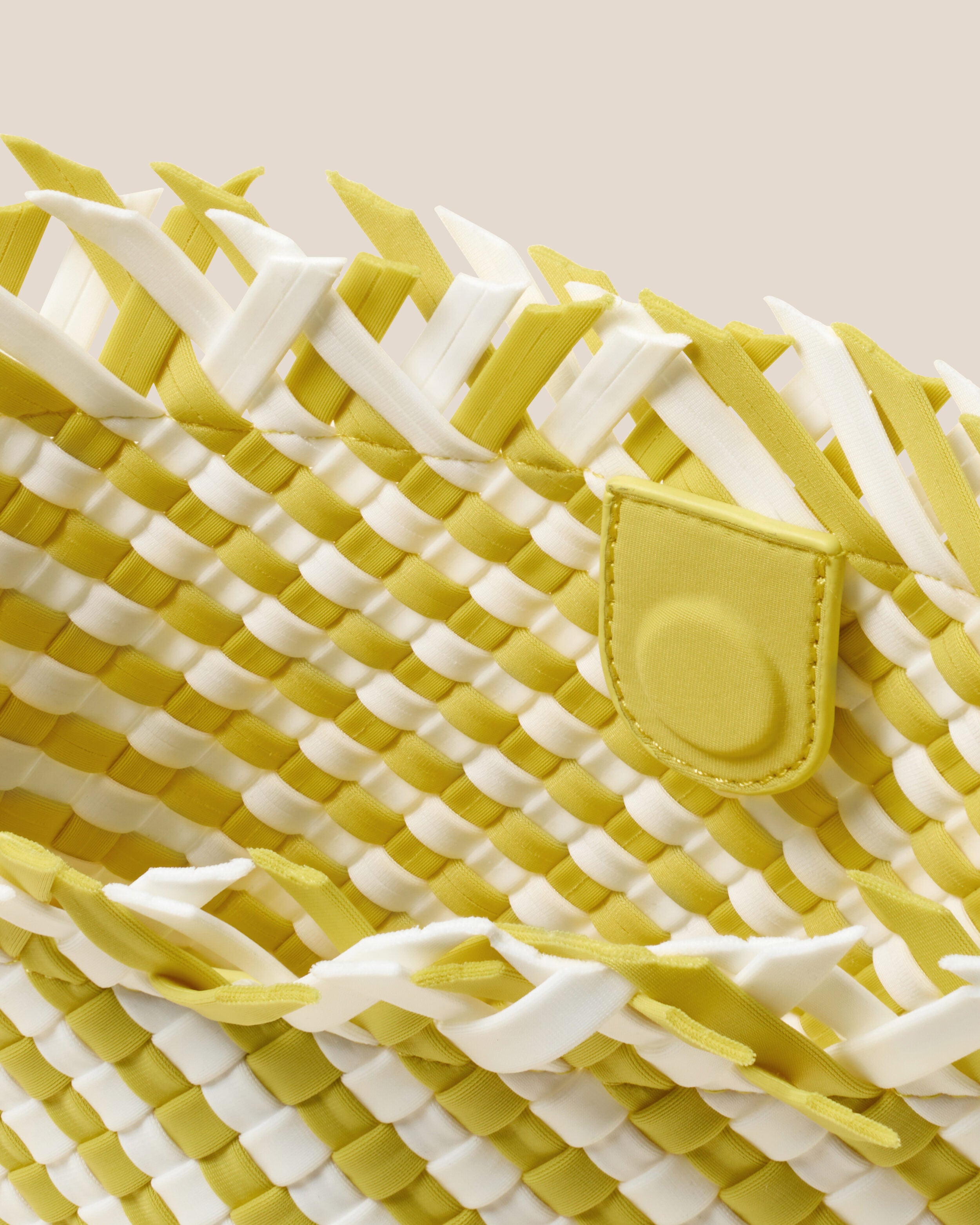 Interior close-up of Havana  in Soleil showing its magnetic snap closure, and unlined interior.