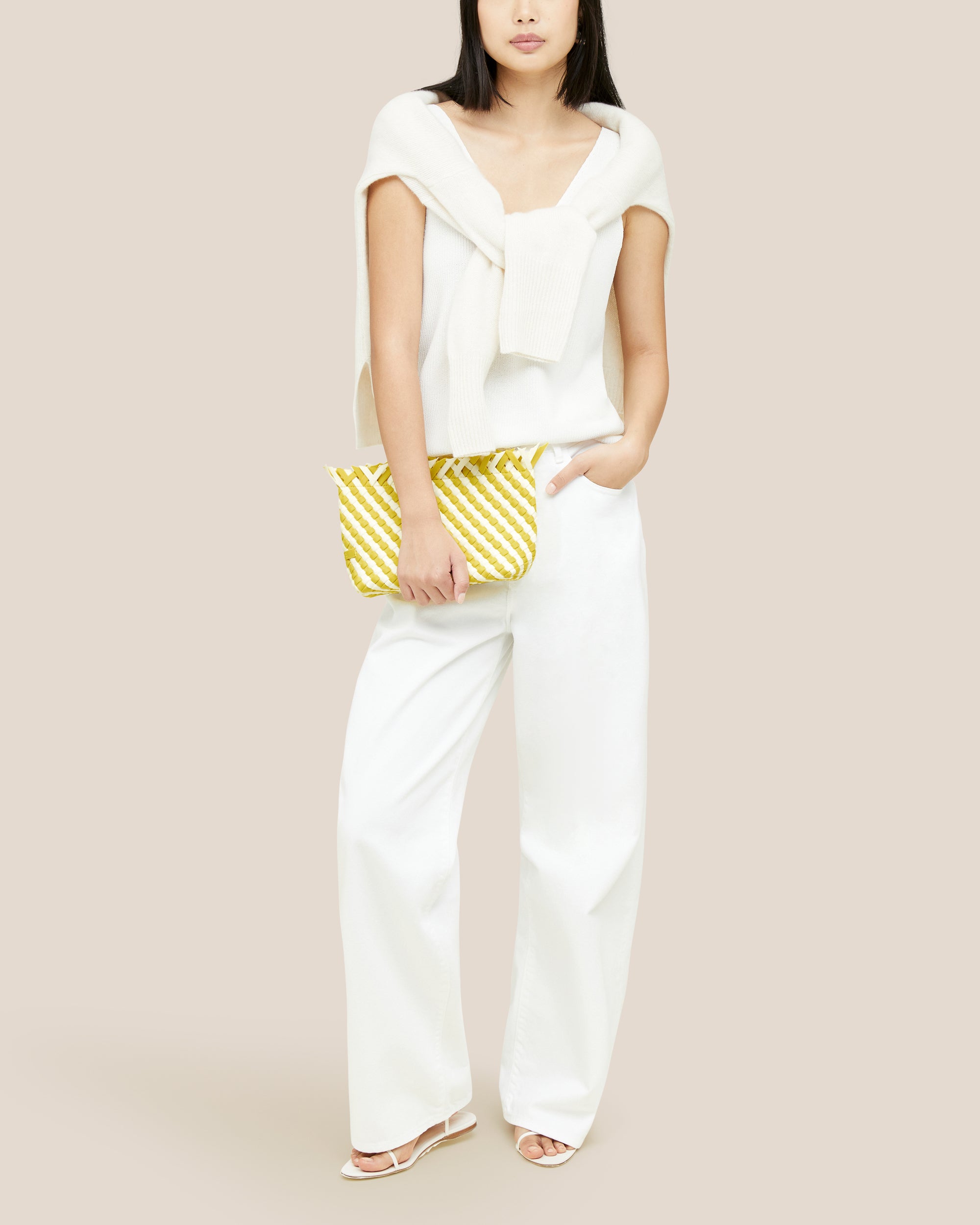 Havana Clutch Striped in Soleil | On Model Full Body