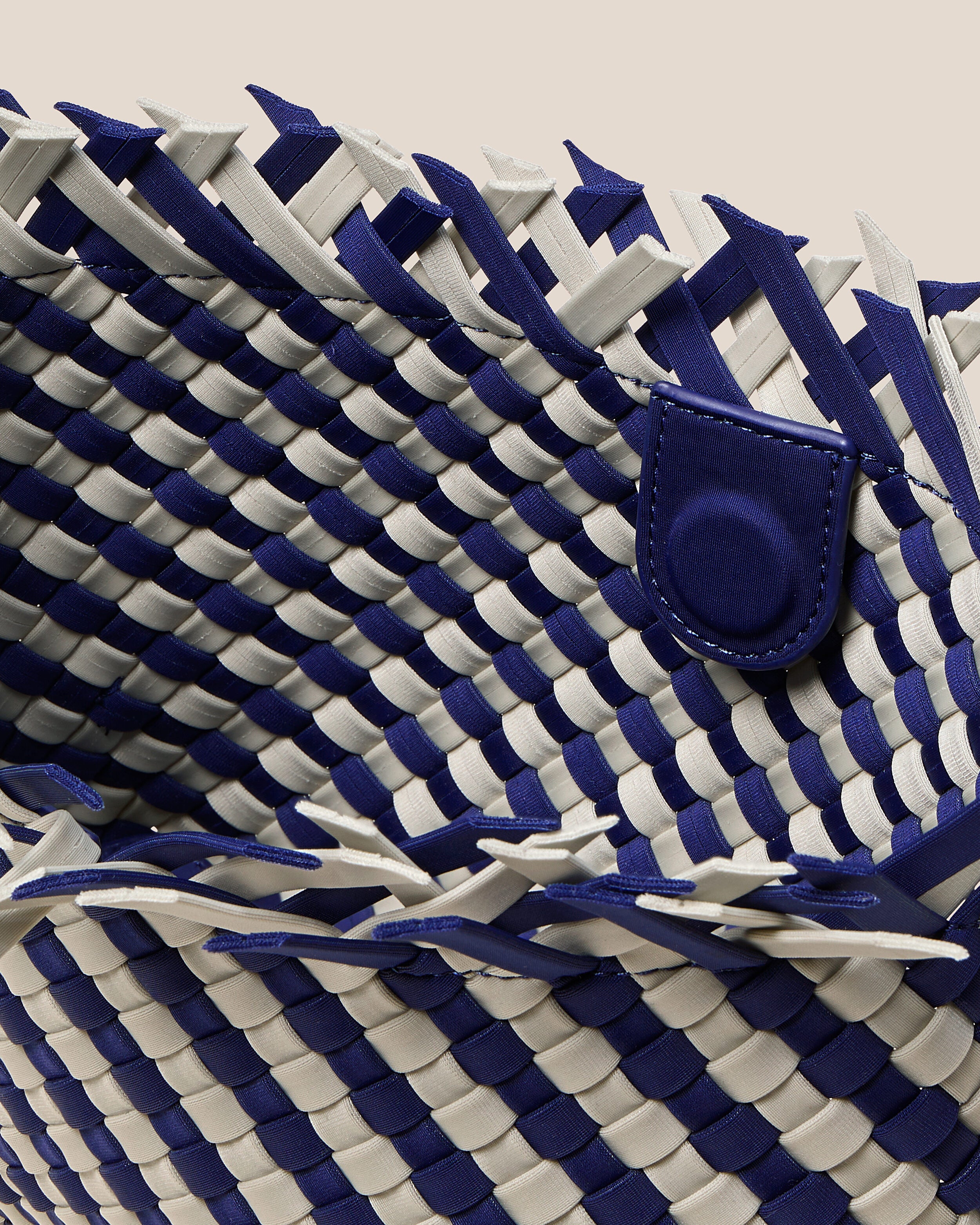 Interior close-up of Havana  in Venice showing its magnetic snap closure, and unlined interior.