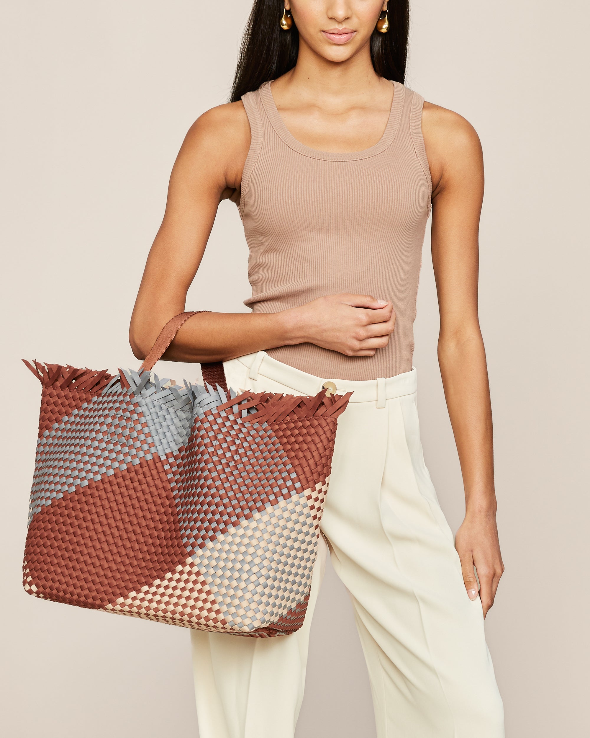 Havana Large Tote Graphic Geo in Taos | On Model Close Up
