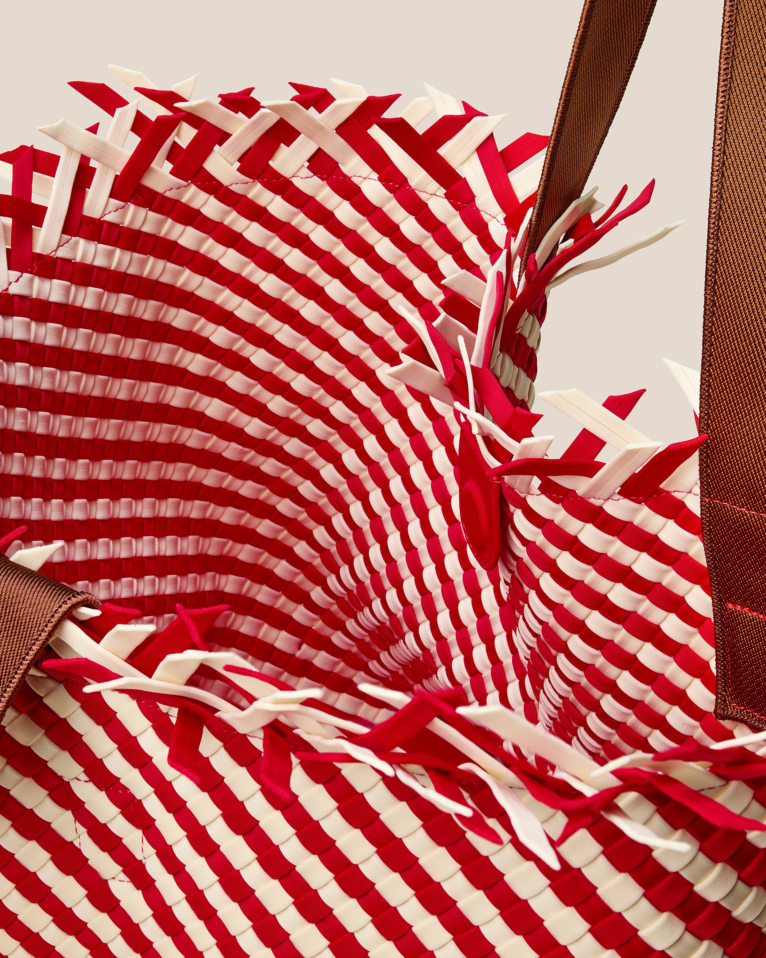 Interior close-up of Havana  in Amalfi showing its open top with magnetic snap closure, and unlined interior.