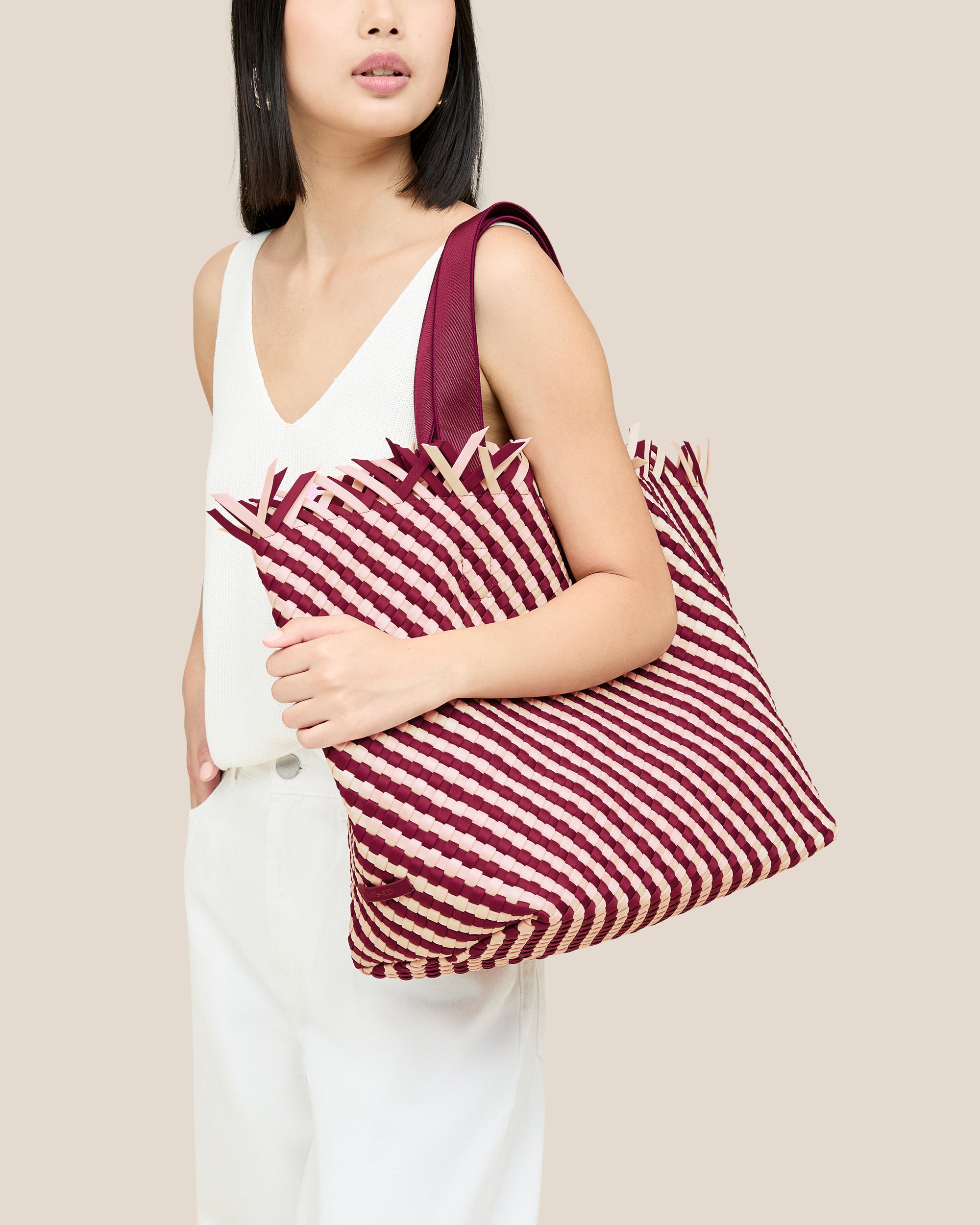 Havana Large Tote Striped in Jaipur | On Model Close Up