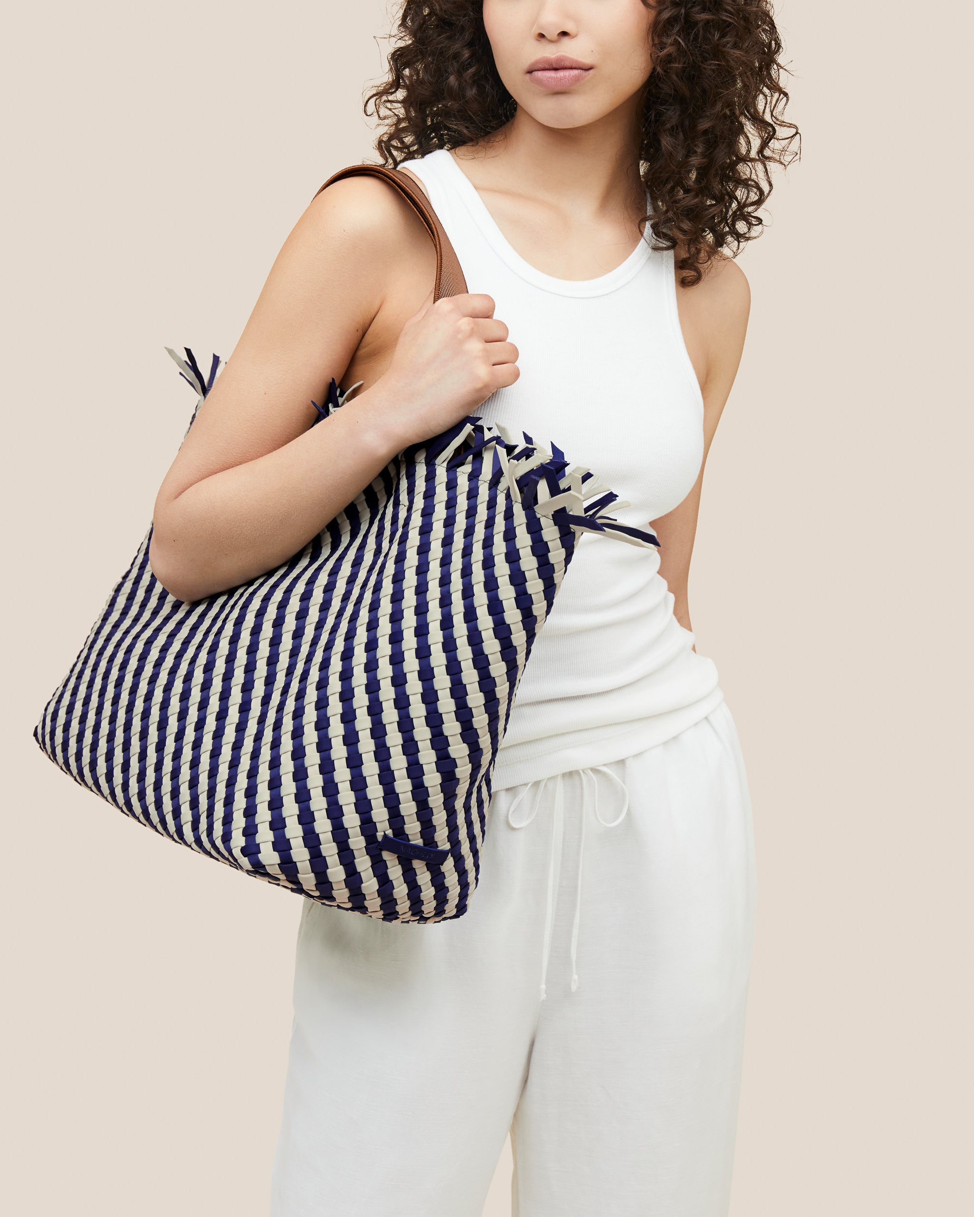 Havana Large Tote Striped in Venice | On Model Close Up
