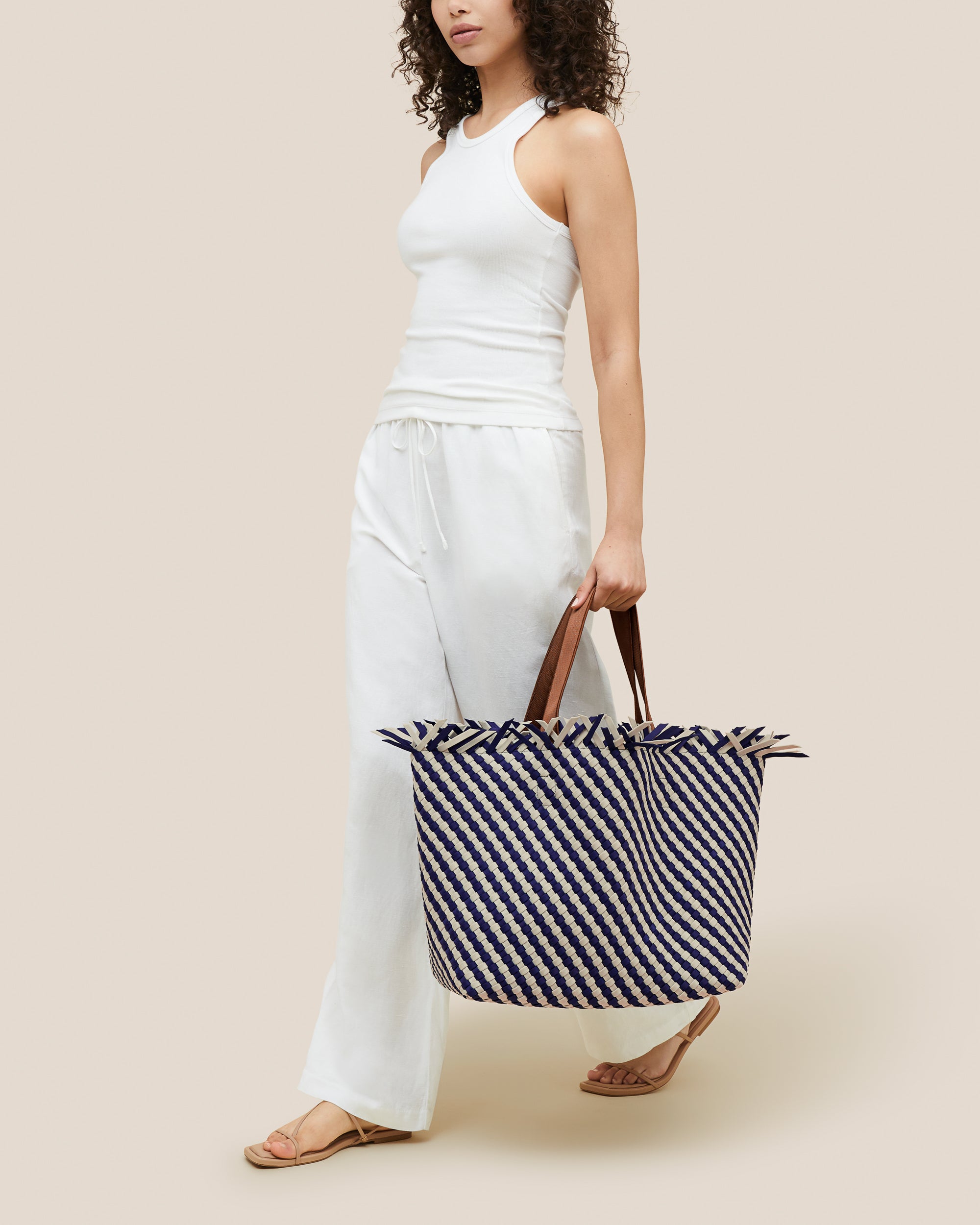 Havana Large Tote Striped in Venice | On Model Full Body