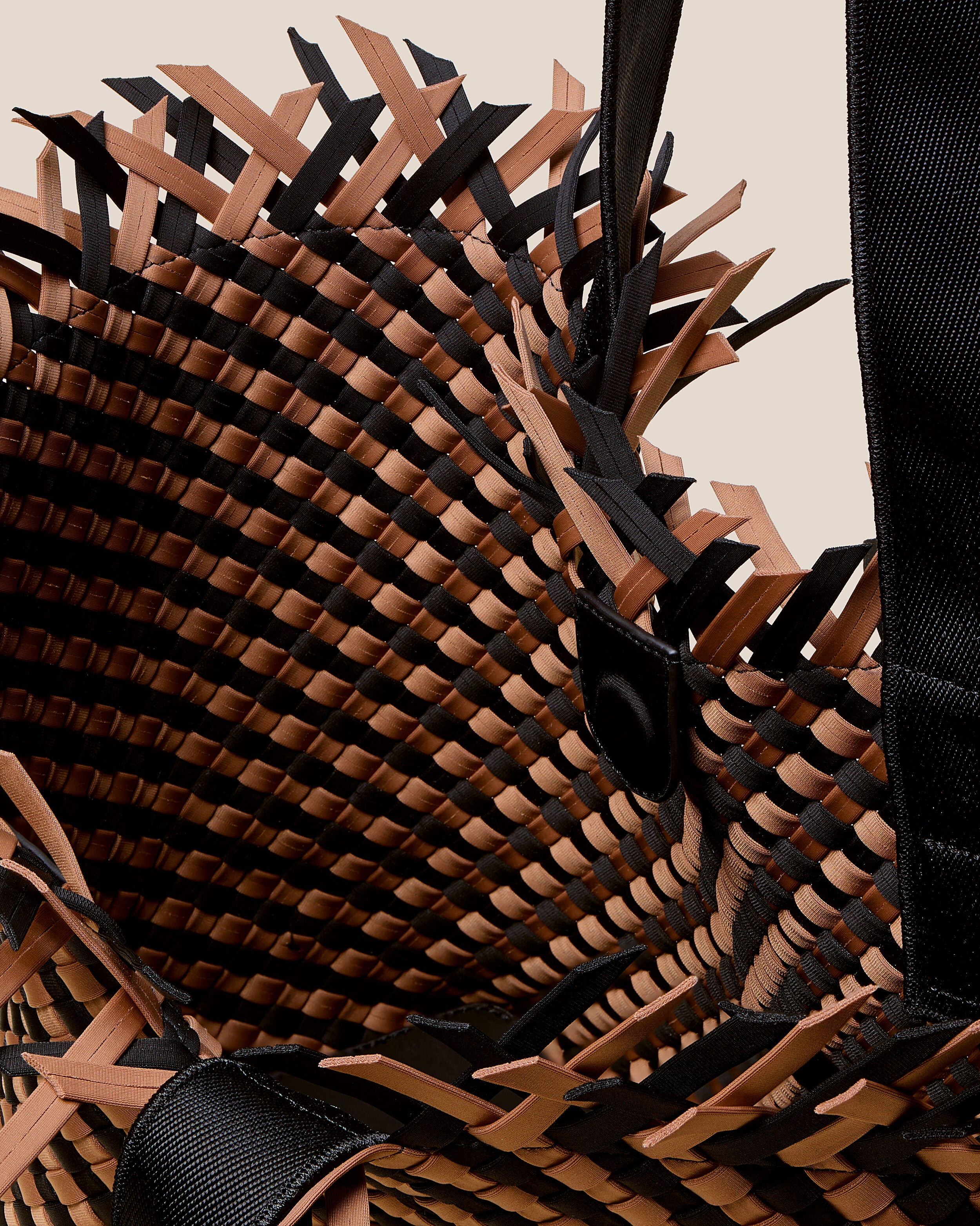 Interior close-up of Havana  in Algarve showing its open top with magnetic snap closure, and unlined interior.