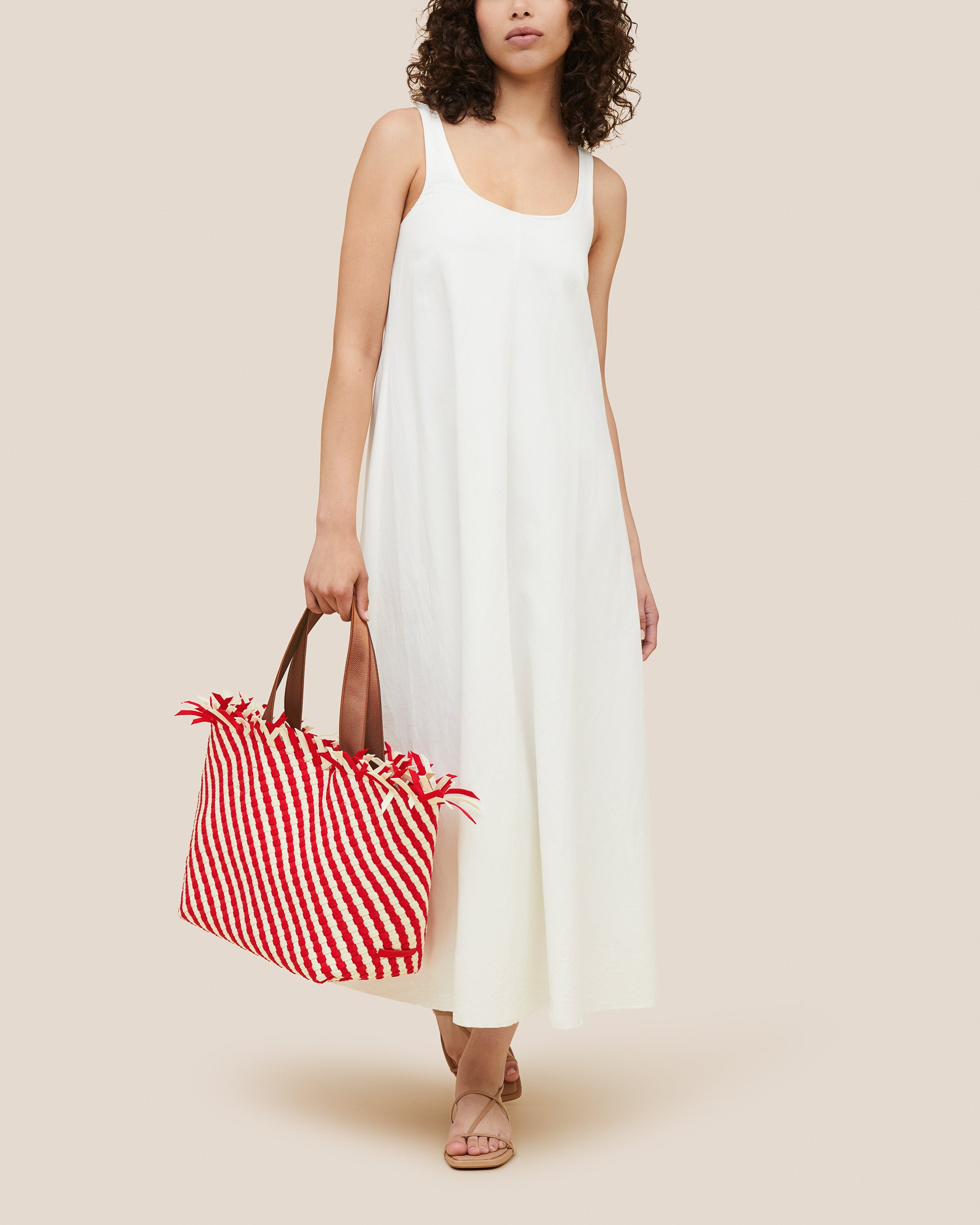 Havana Medium Tote Striped in Amalfi | On Model Full Body