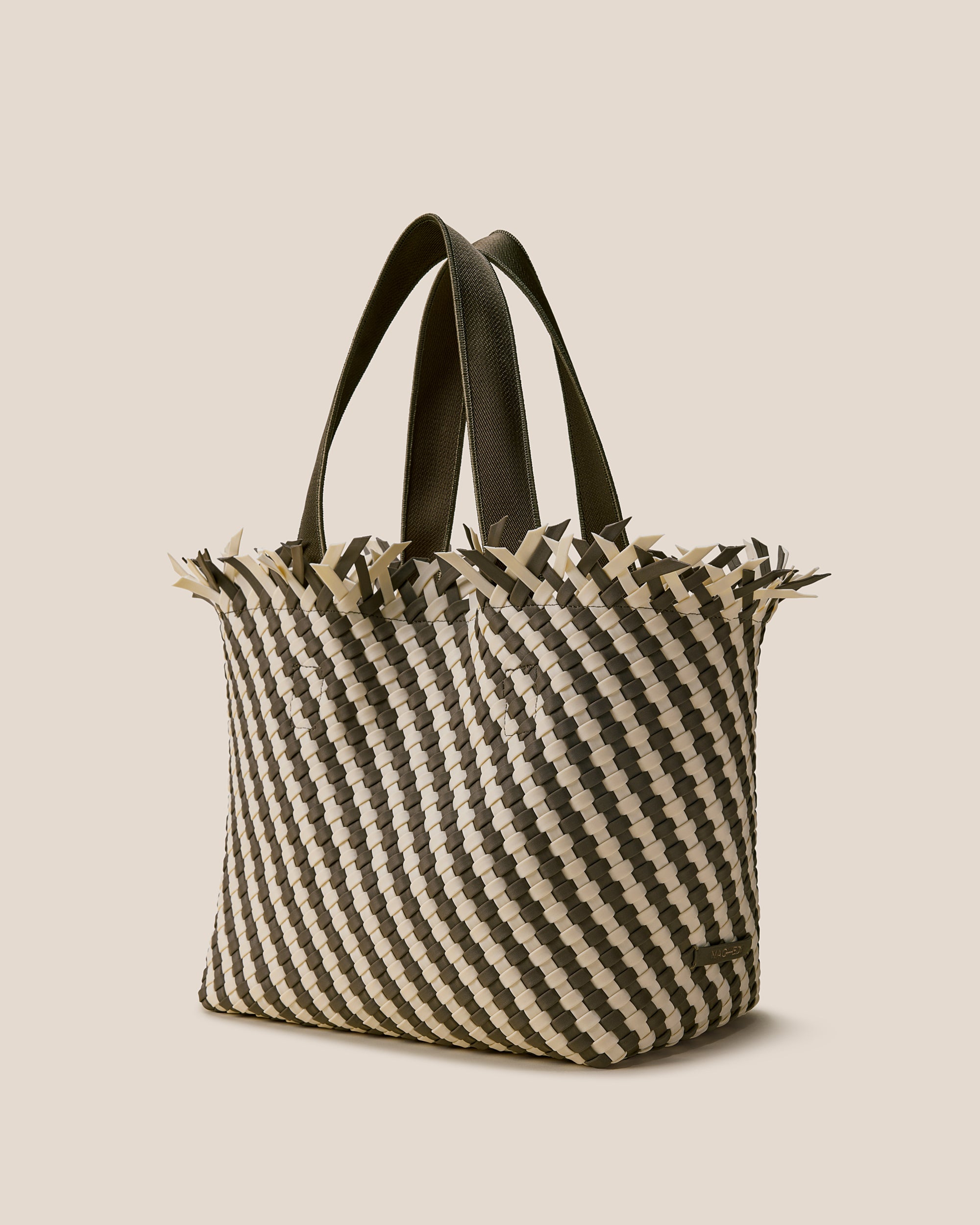 Havana Medium Tote Striped in Carrara | Side