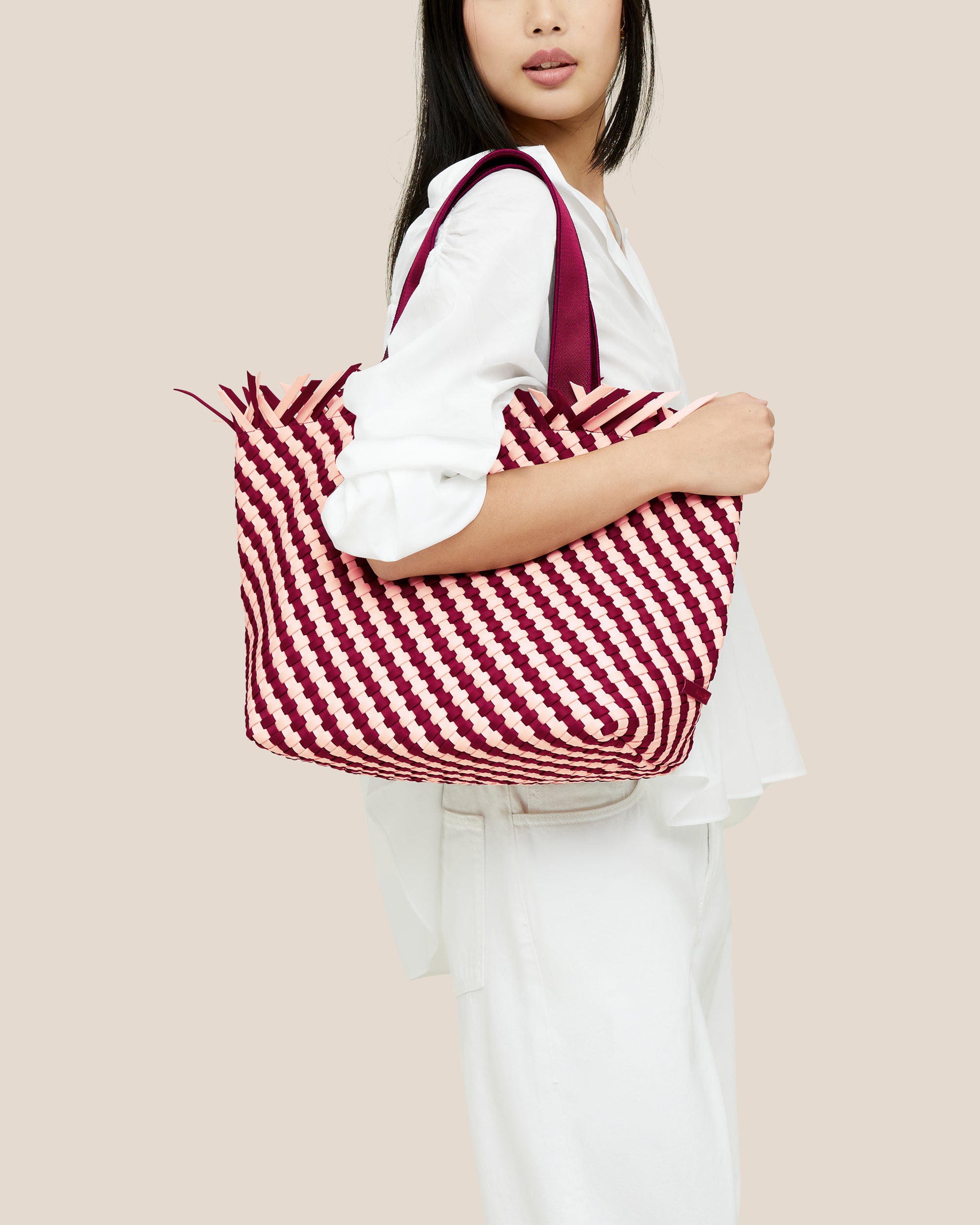 Havana Medium Tote Striped in Jaipur | On Model Close Up