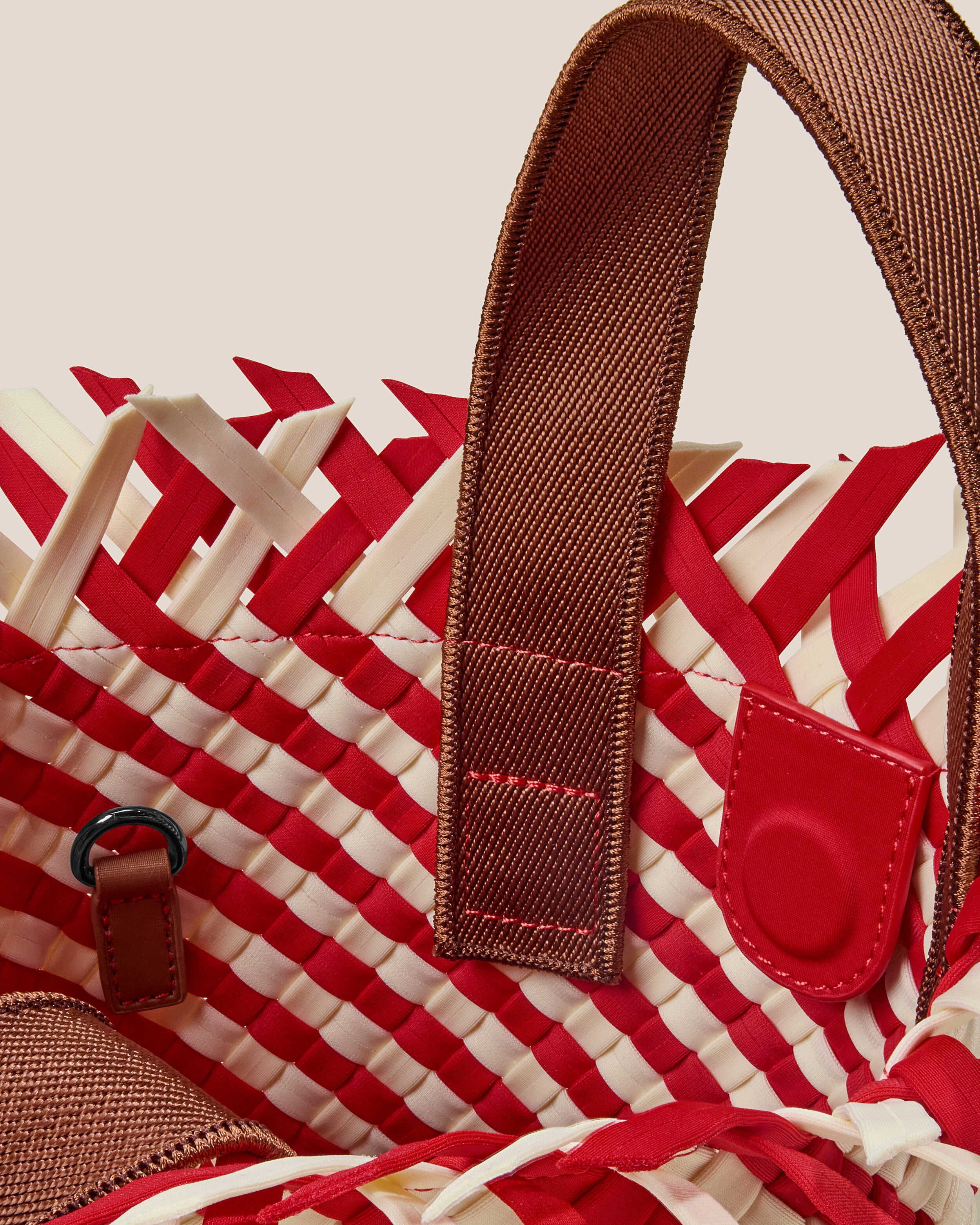 Interior close-up of Havana  in Amalfi showing its open top with magnetic snap closure, and unlined interior.