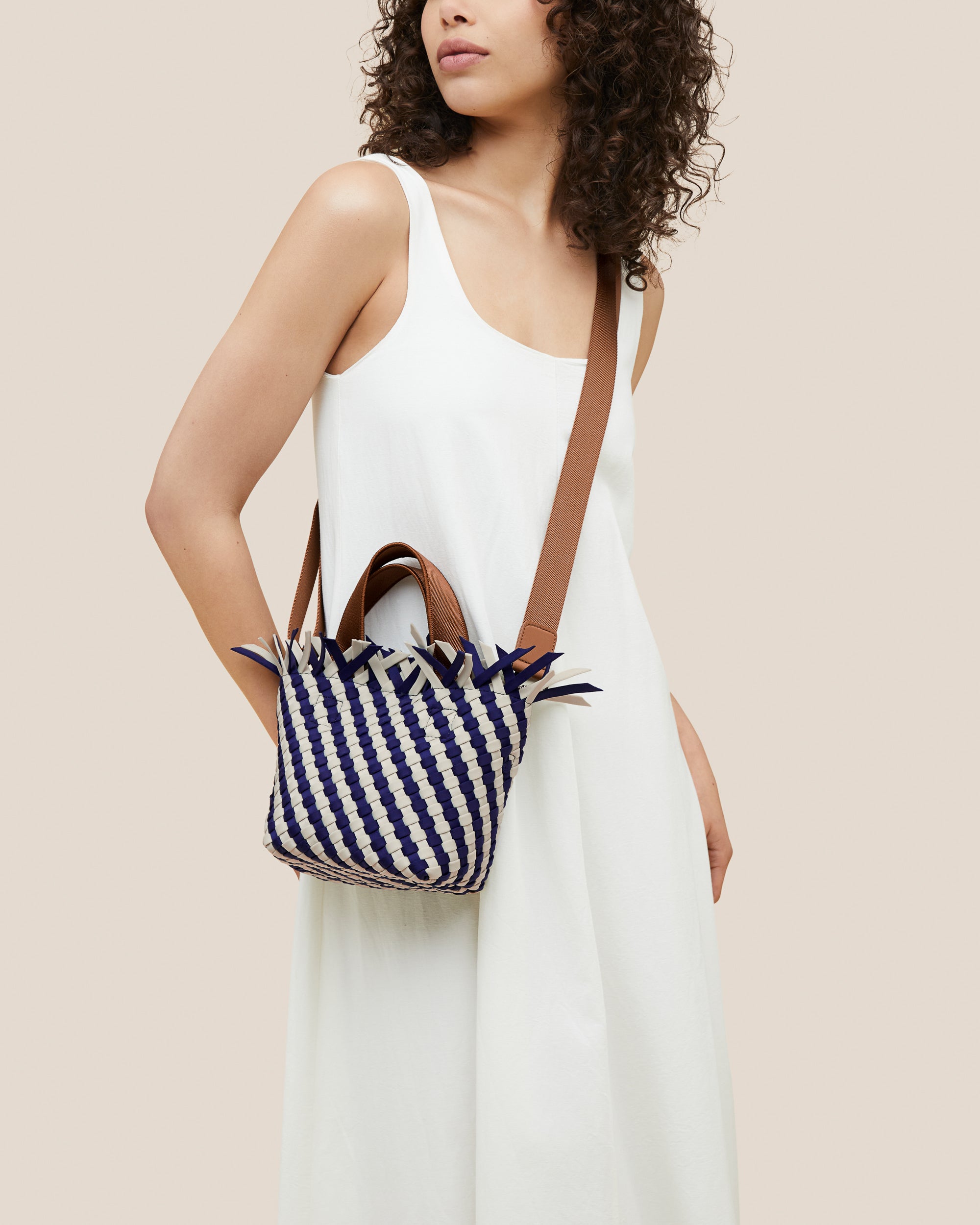 Havana Petit Tote Striped in Venice | On Model Close Up