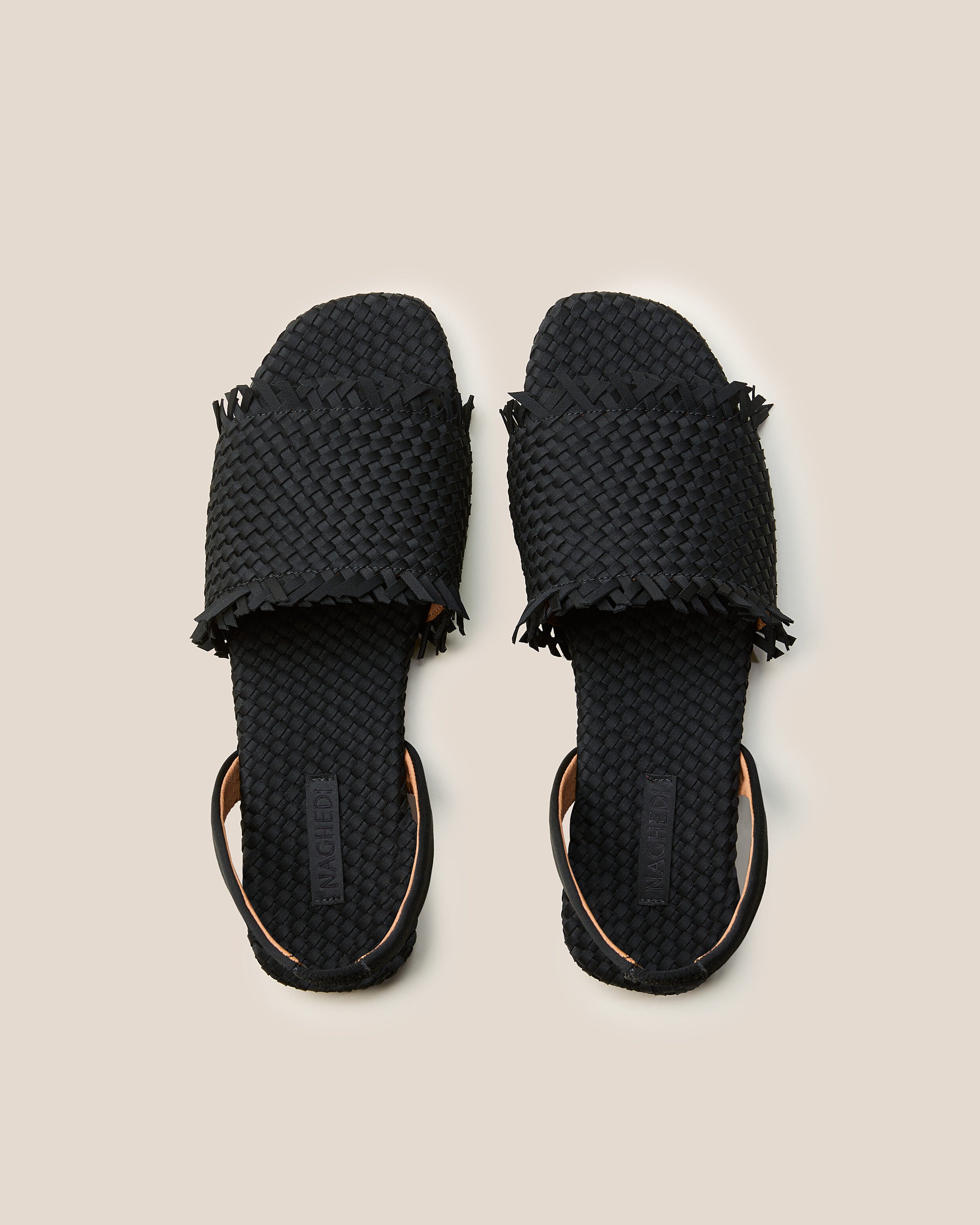 Top view of pair of The Havana Sandal in Onyx.