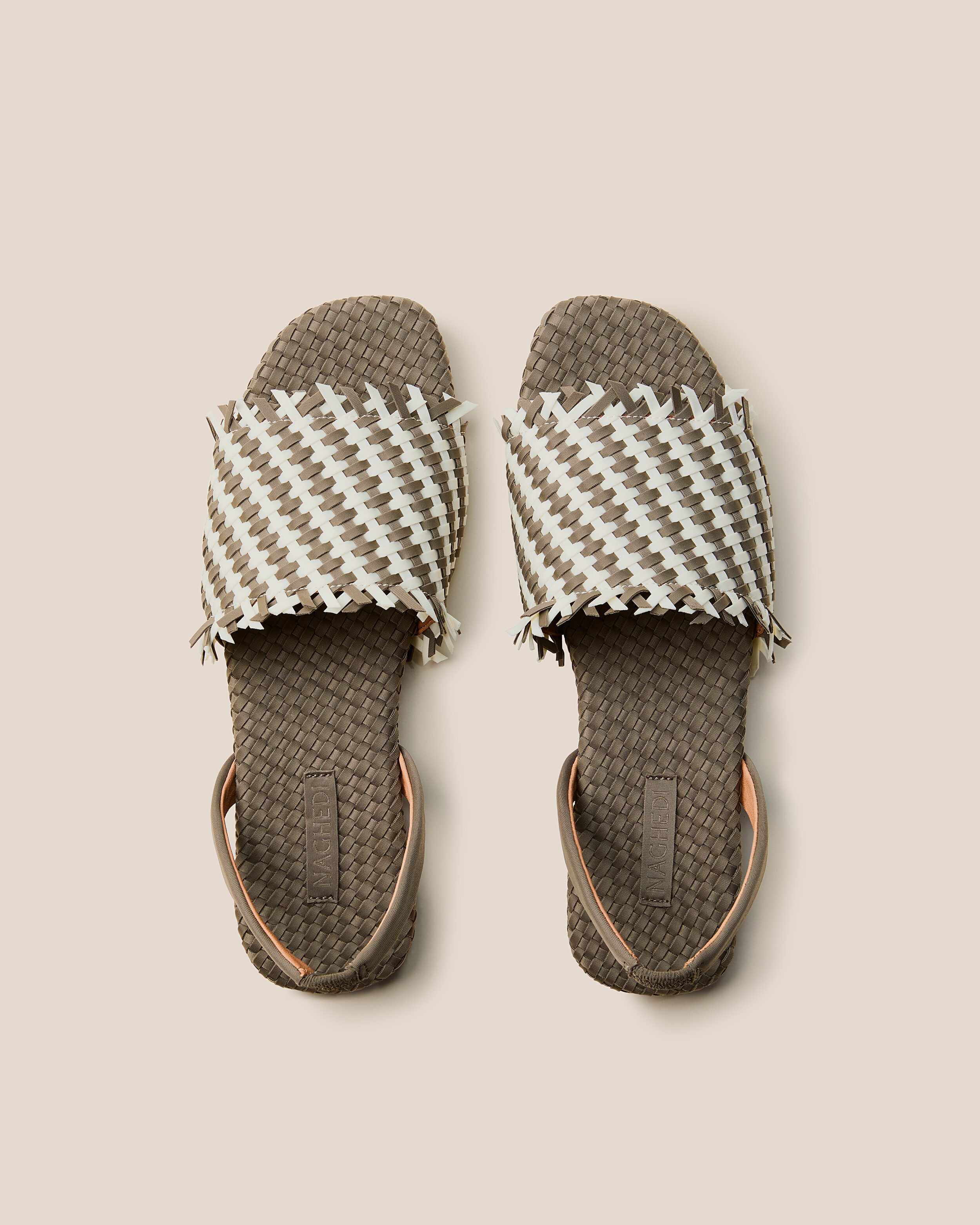 Top view of pair of The Havana Sandal in Carrara.