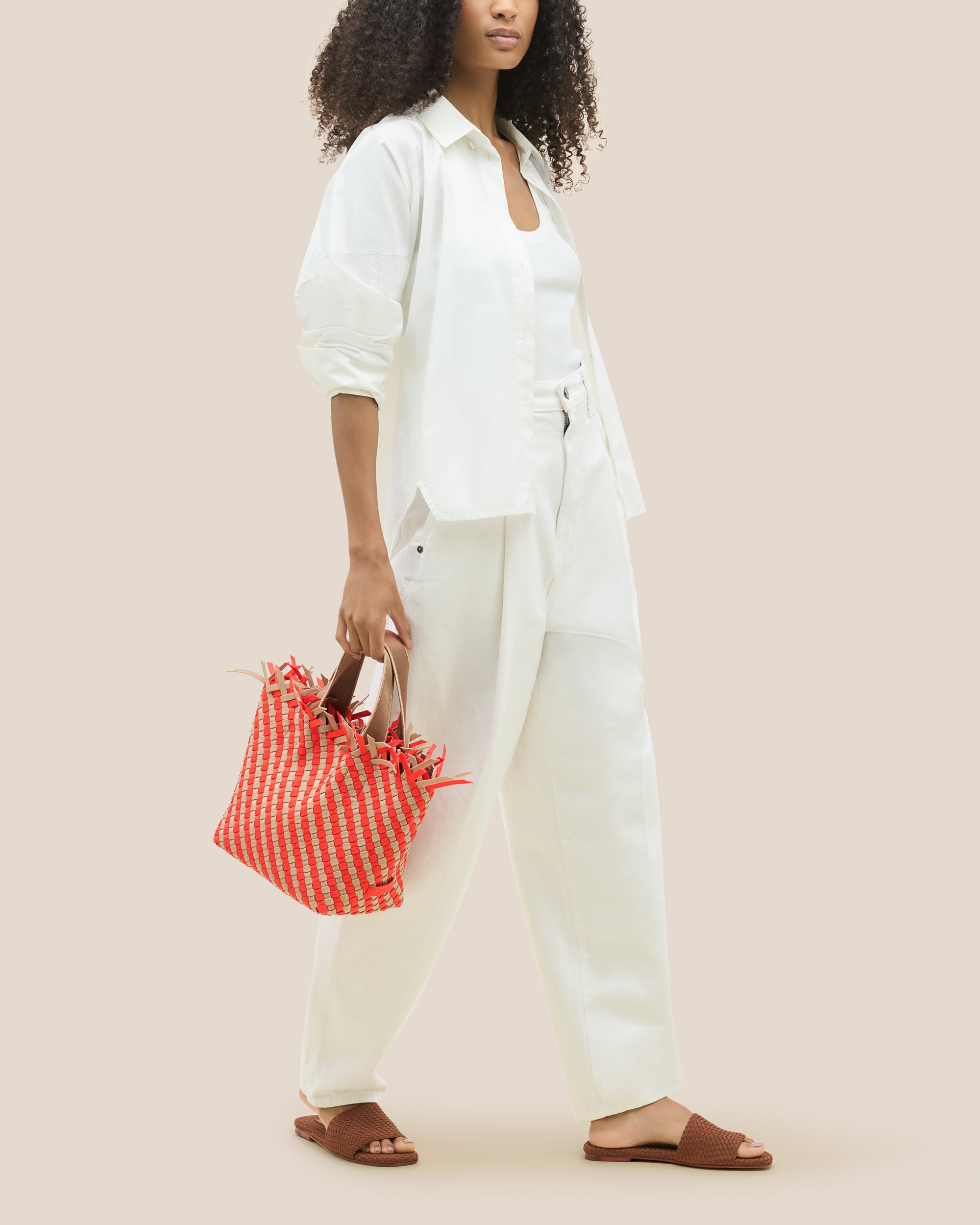 Havana Small Tote Striped in Maya | On Model Full Body