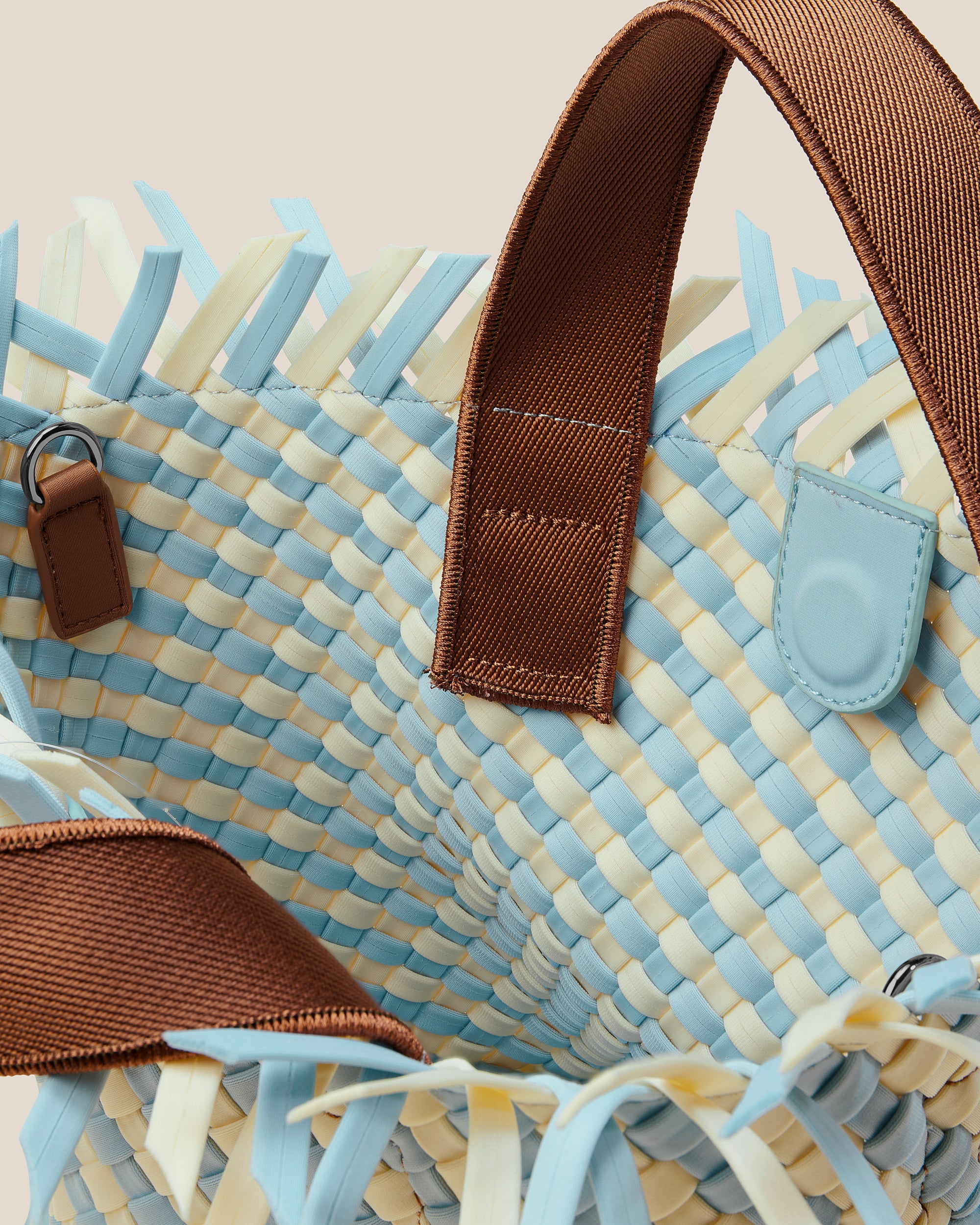 Havana Small Tote Striped in Sky | Interior