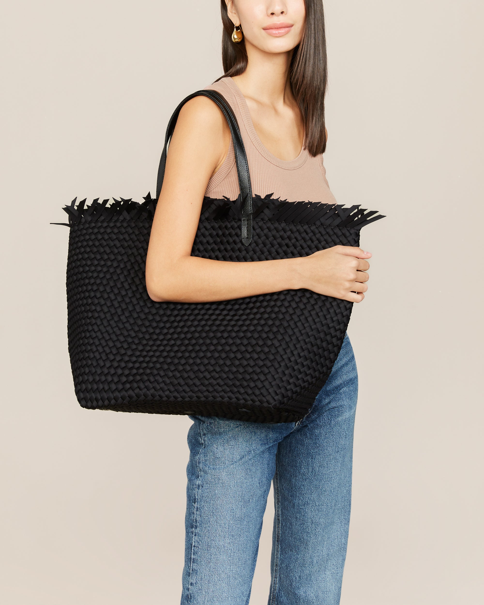 Havana Travel Tote in Onyx | On Model Close Up