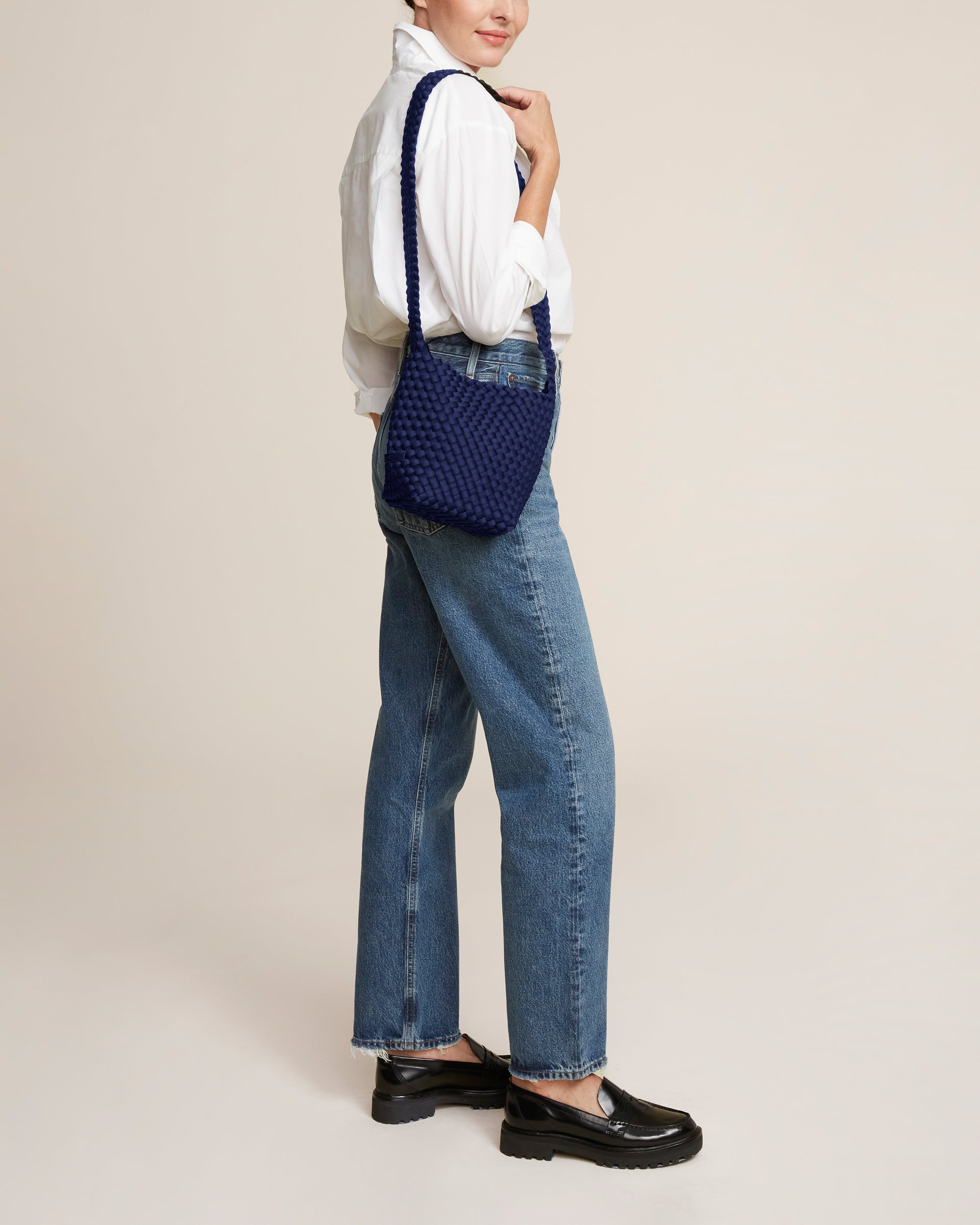 Laguna Crossbody in Ink Blue | On Model Full Body