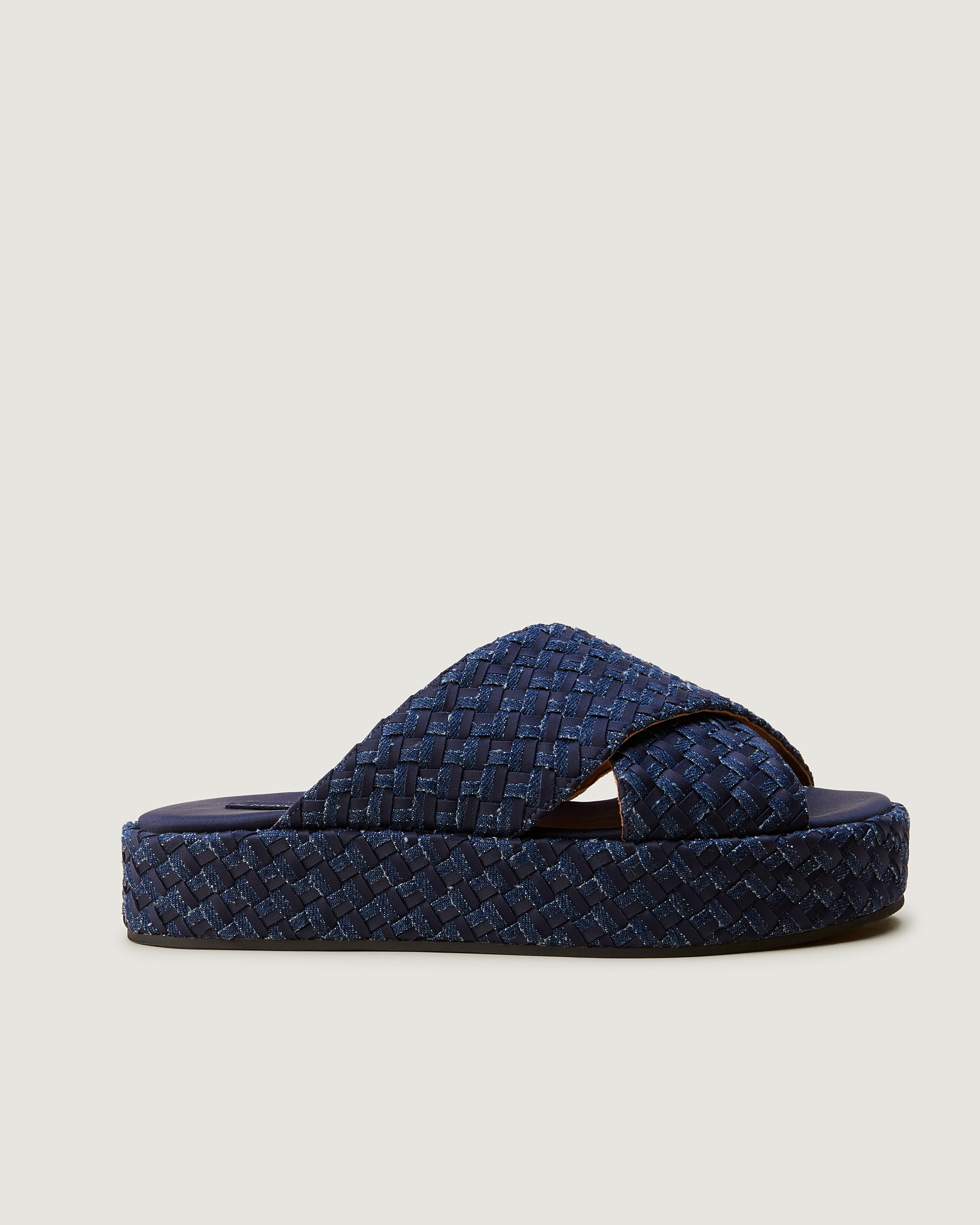 Laguna Platform Double Weave Denim | Indigo