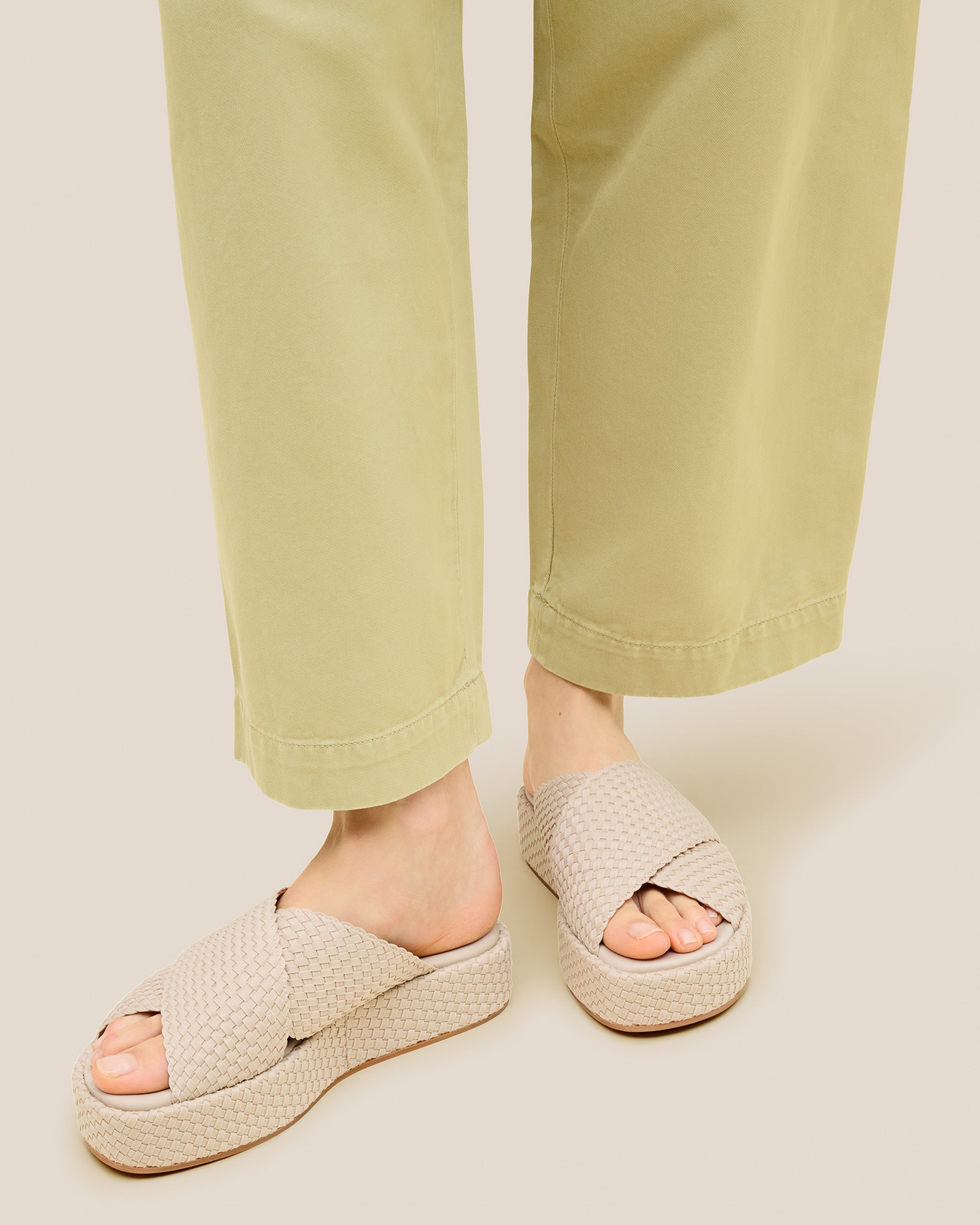 Laguna Platform in Ecru | On Model Close Up
