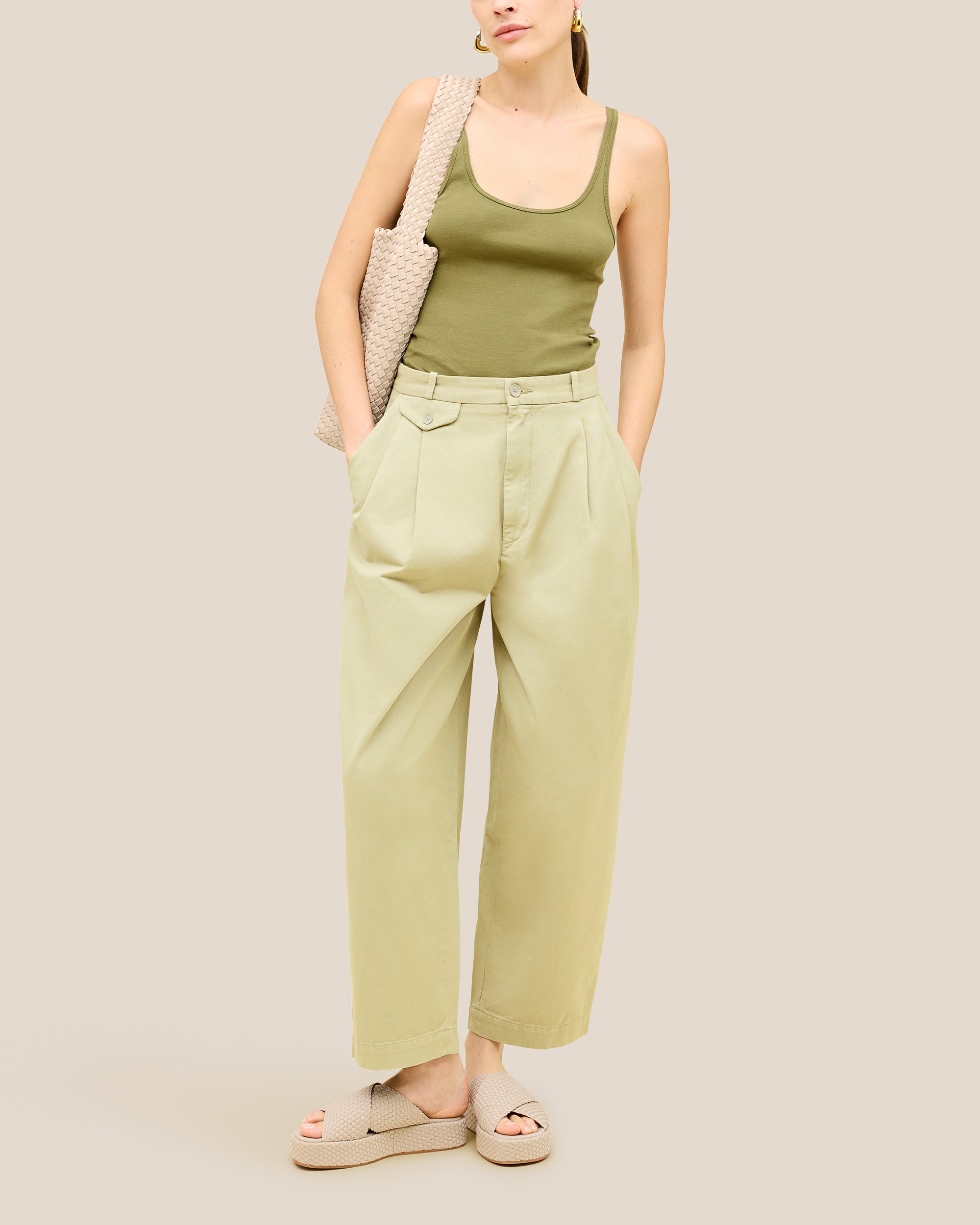 Laguna Platform in Ecru | On Model Full Body