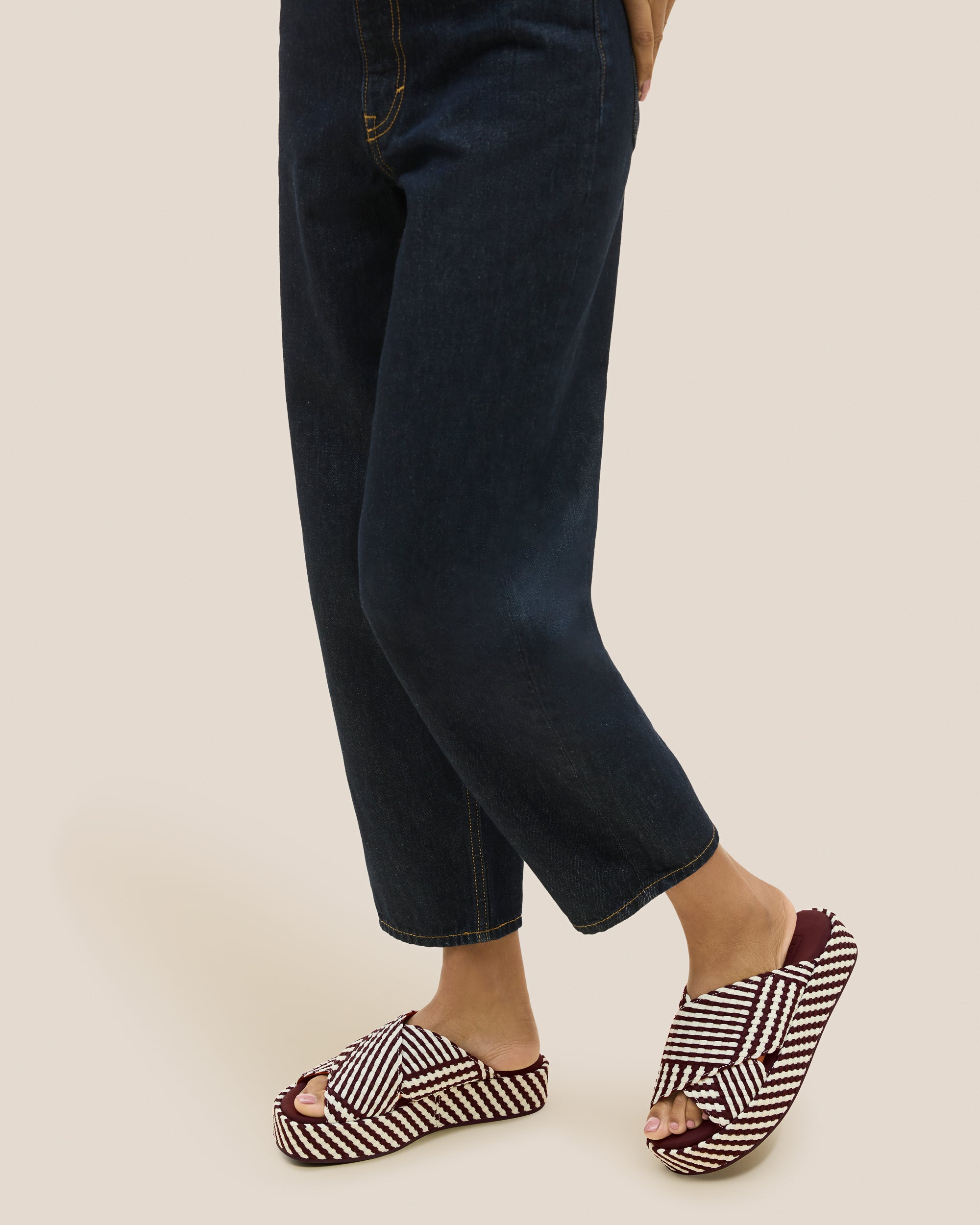 Laguna Platform Striped Geo in Roma | On Model Close Up