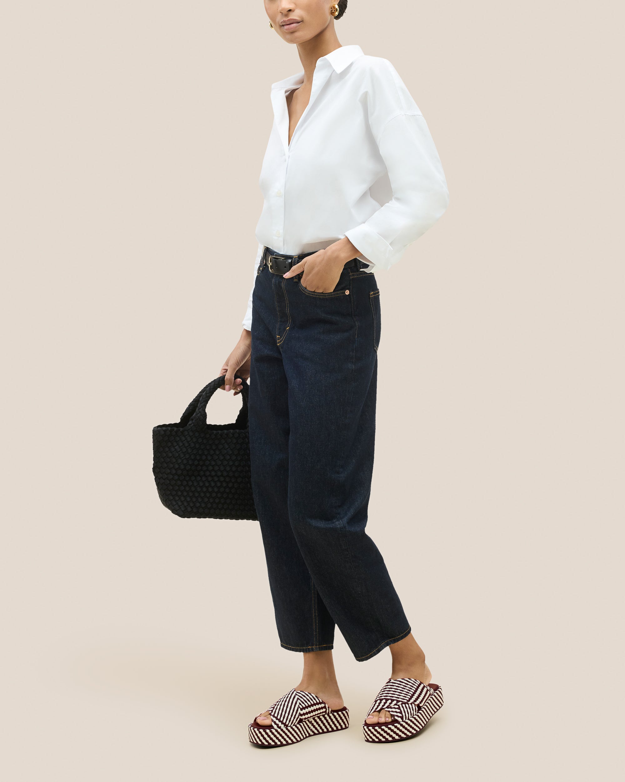 Laguna Platform Striped Geo in Roma | On Model Full Body