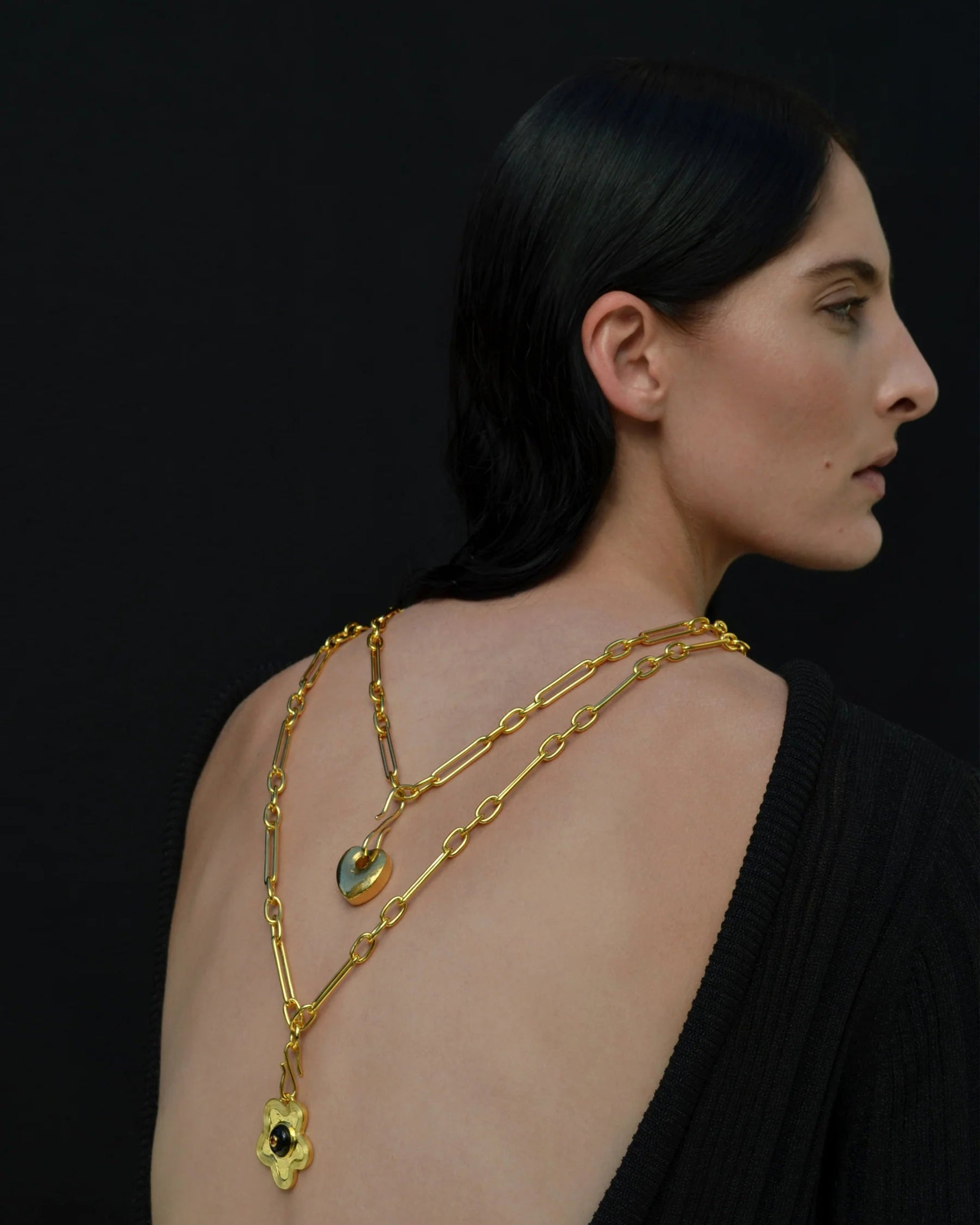 Lizzie Fortunato Golden Love Charm on Venice Chain