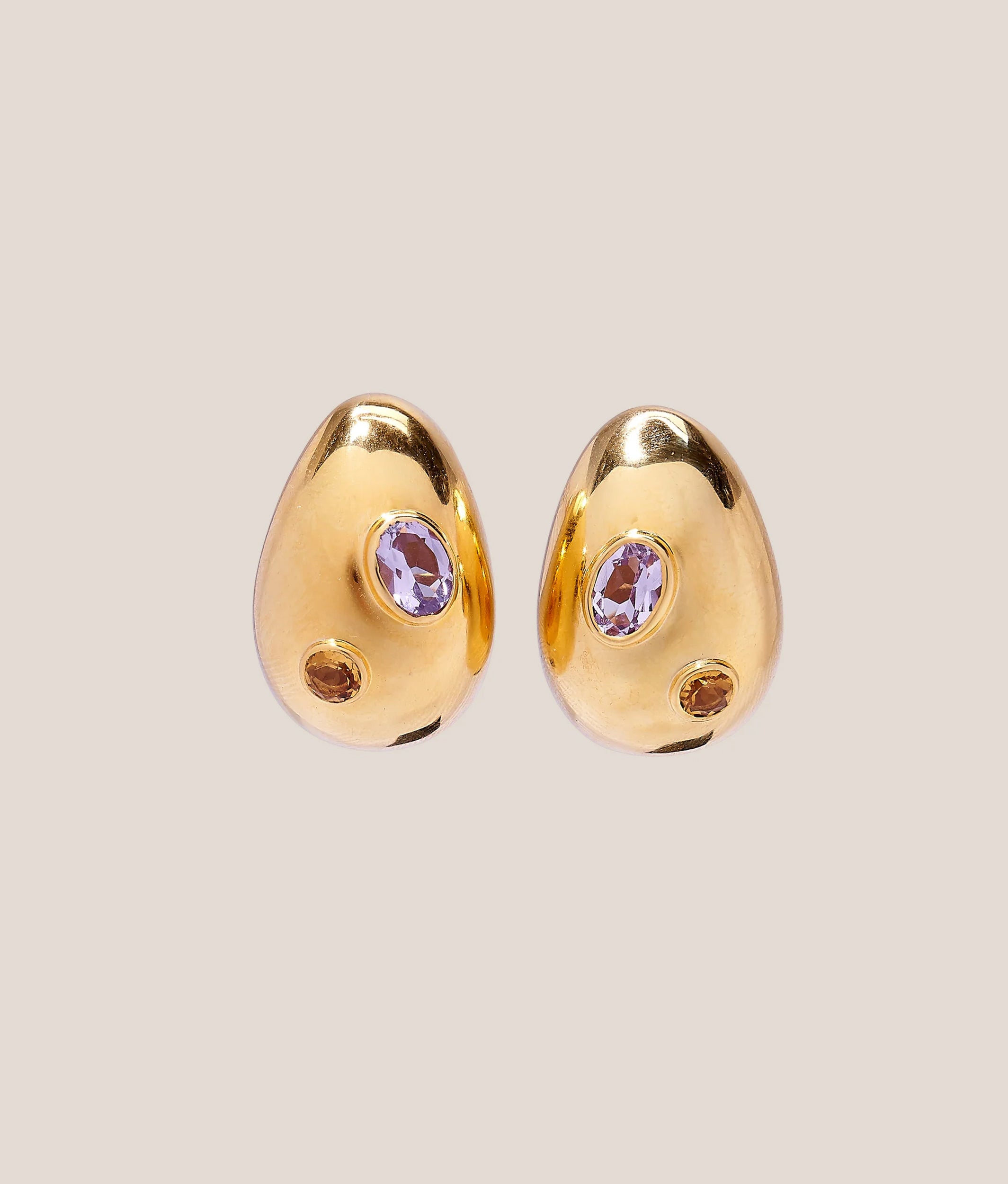 Lizzie Fortunato Mini Arp Earrings in Studded Gold | Main