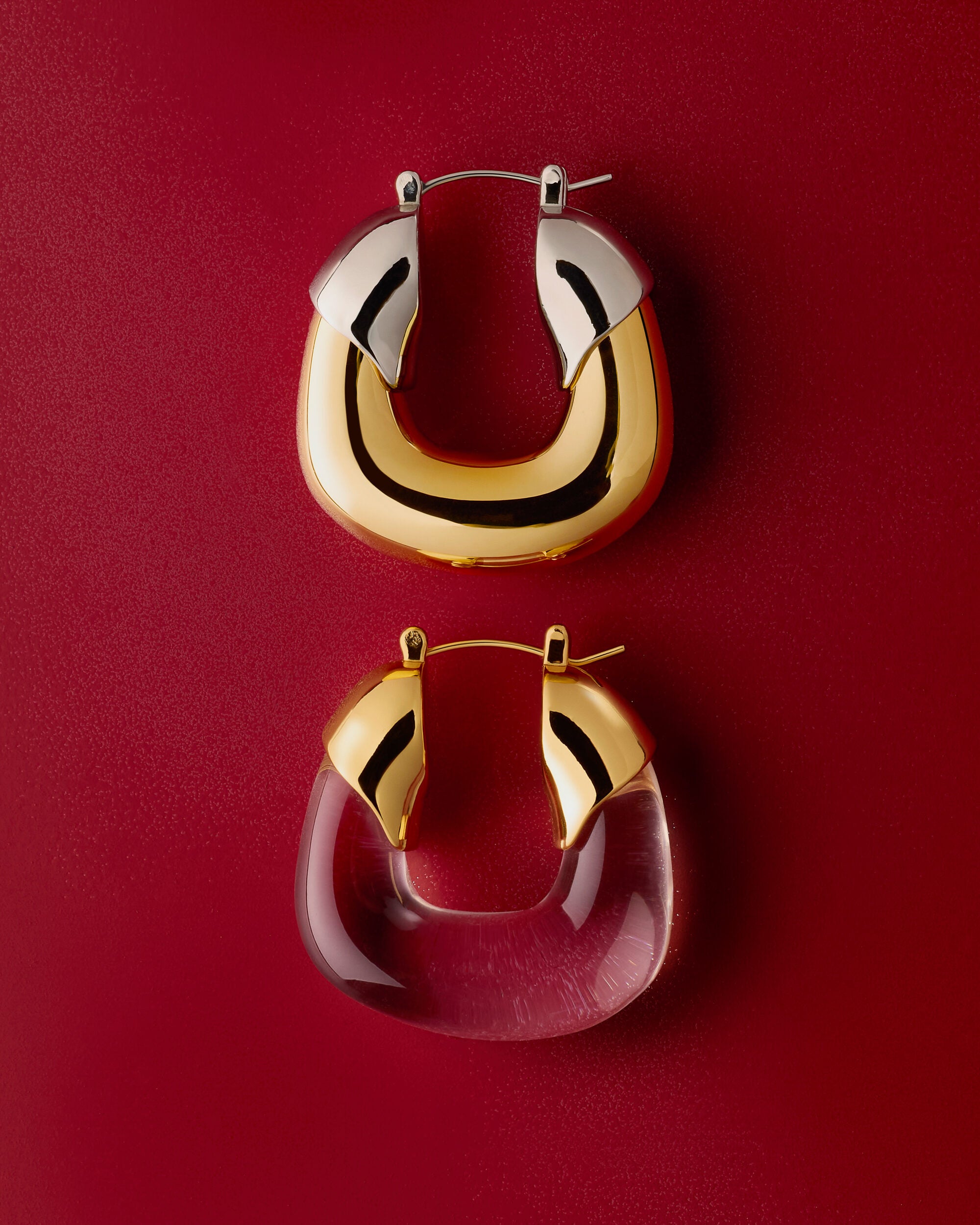 Lizzie Fortunato Organic Hoops in Mixed Metal | Detail