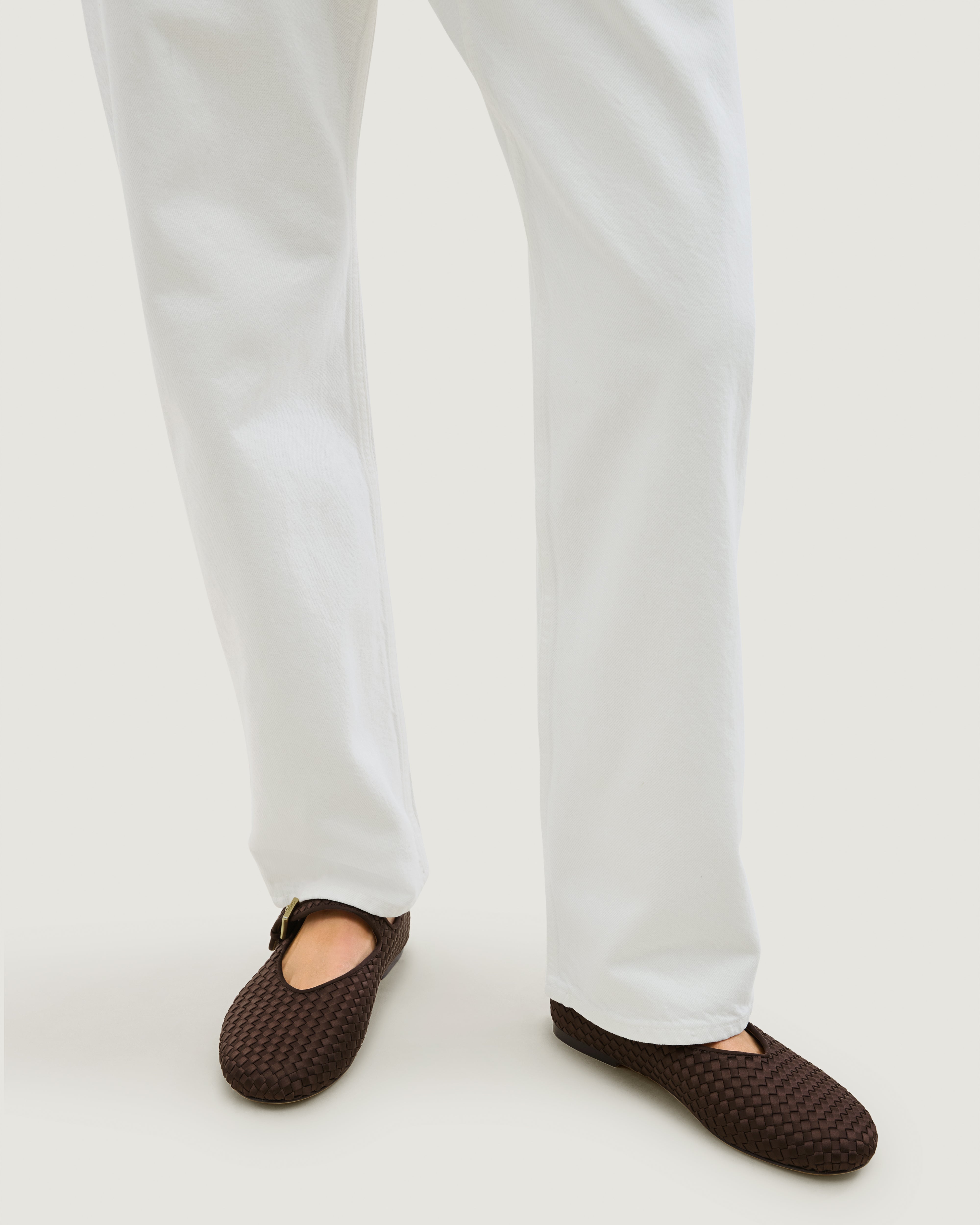 The Marais Mary Jane in Chocolate shown on model.
