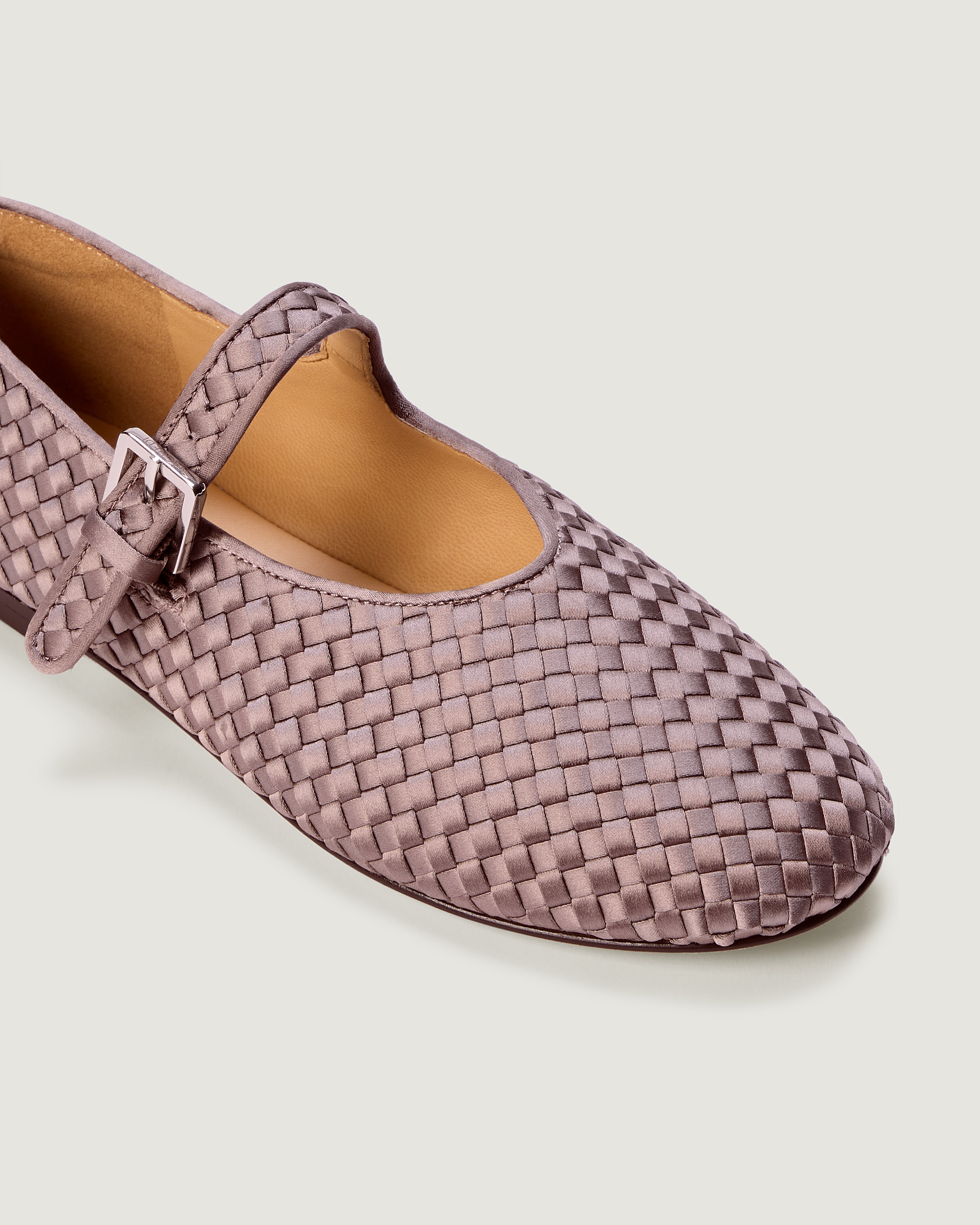 Close-up of The Marais Mary Jane in Lavender showing its closed toe and round silhouette.