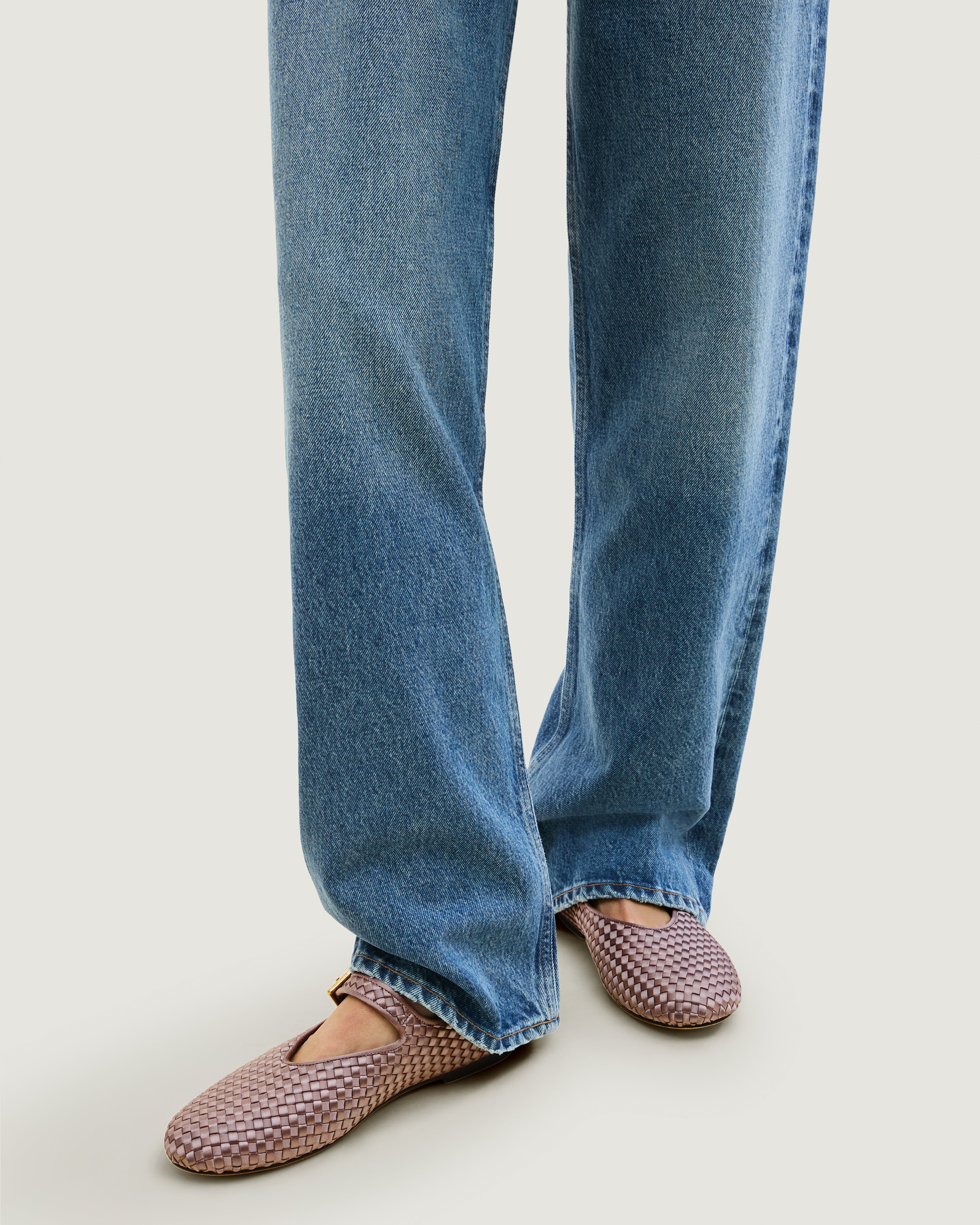The Marais Mary Jane in Lavender shown on model.