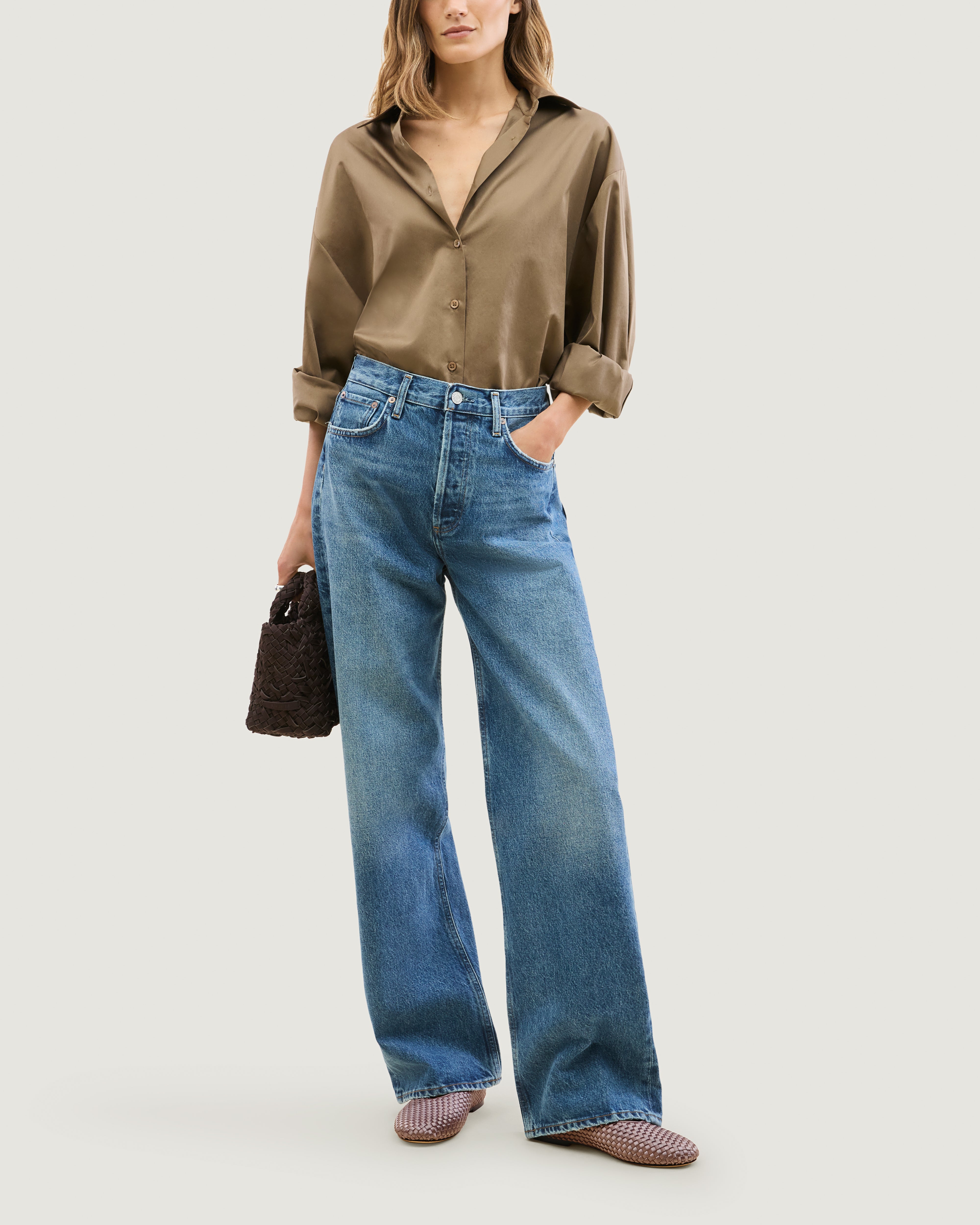 The Marais Mary Jane in Lavender shown on model.