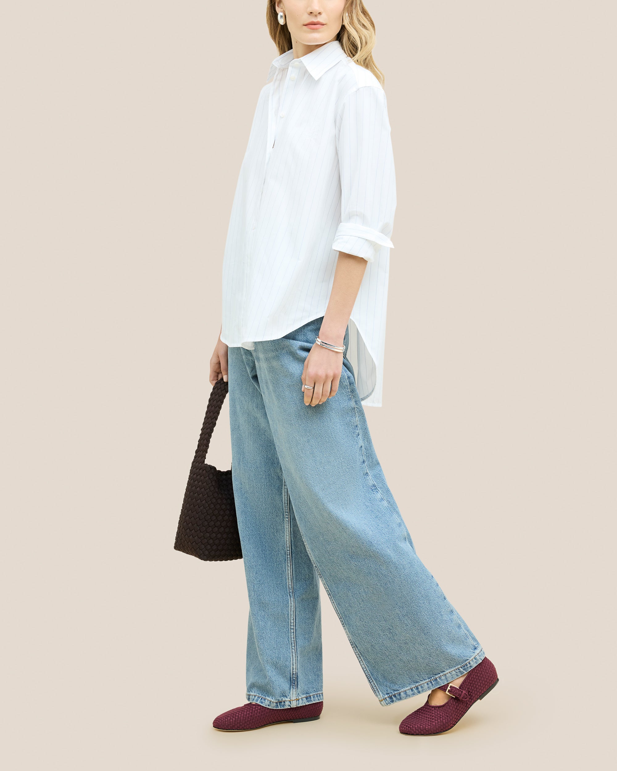 Marais Mary Jane Flats in Bordeaux shown on model.