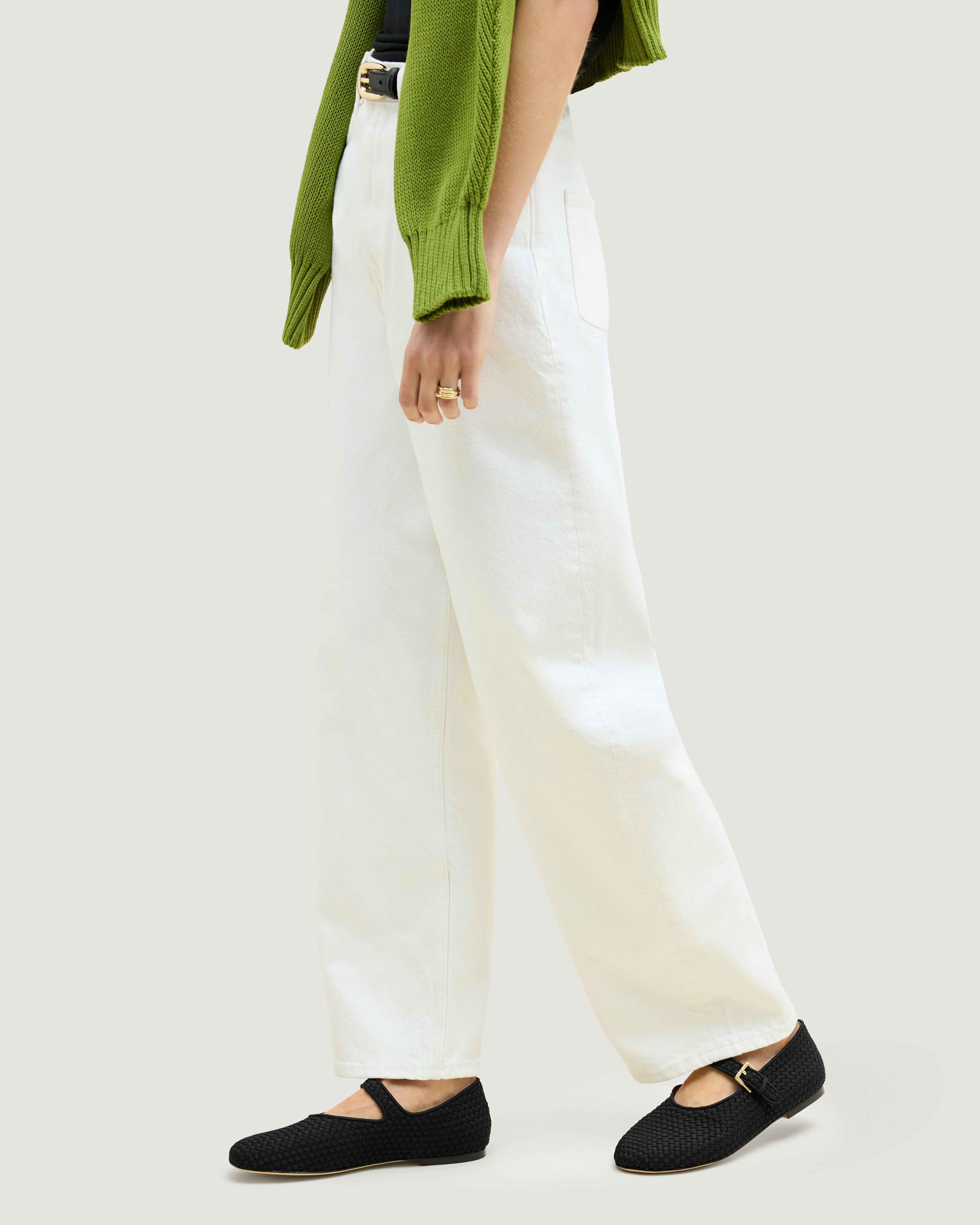 The Marais Mary Jane in Onyx shown on model.