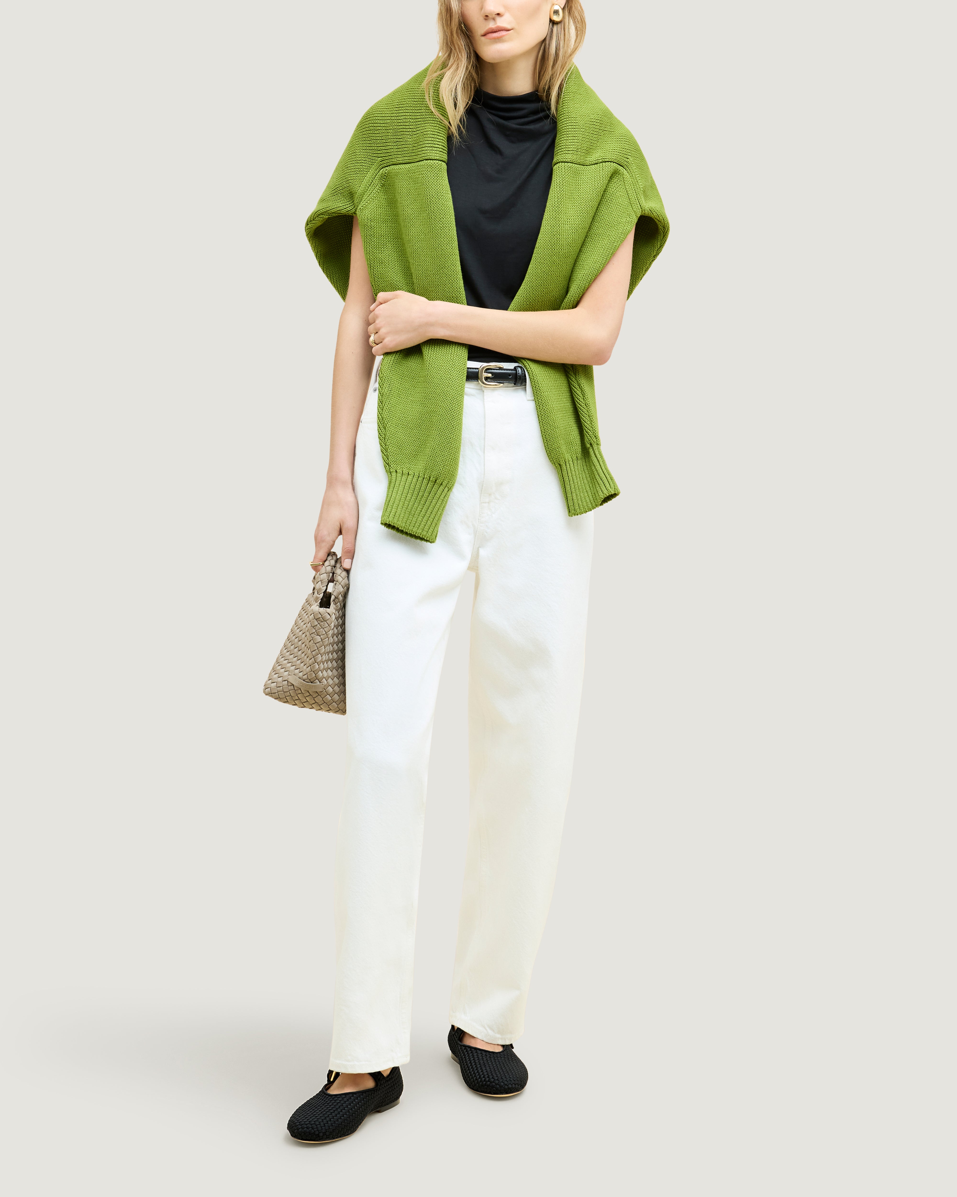 The Marais Mary Jane in Onyx shown on model.