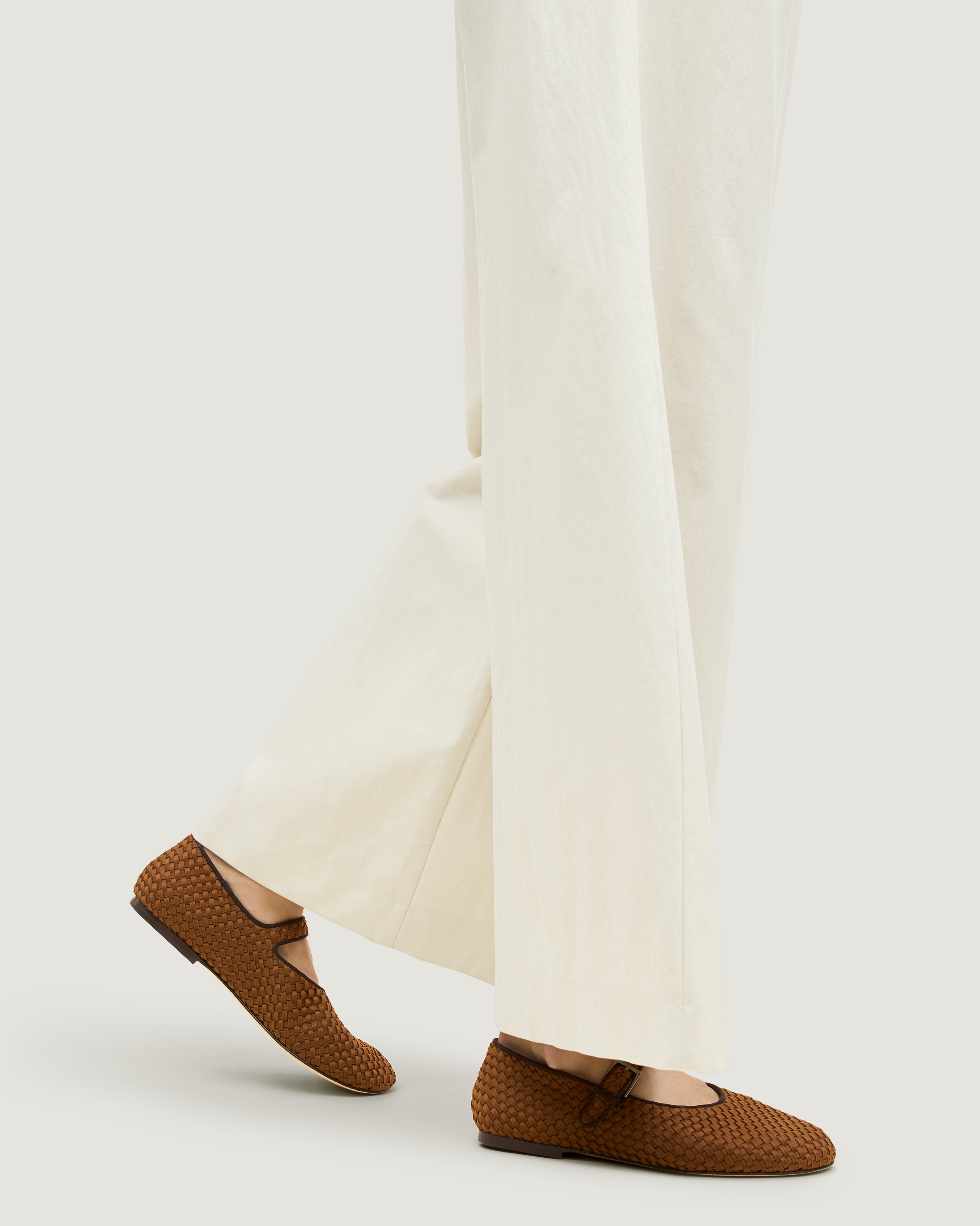 The Marais Mary Jane in Teak shown on model.
