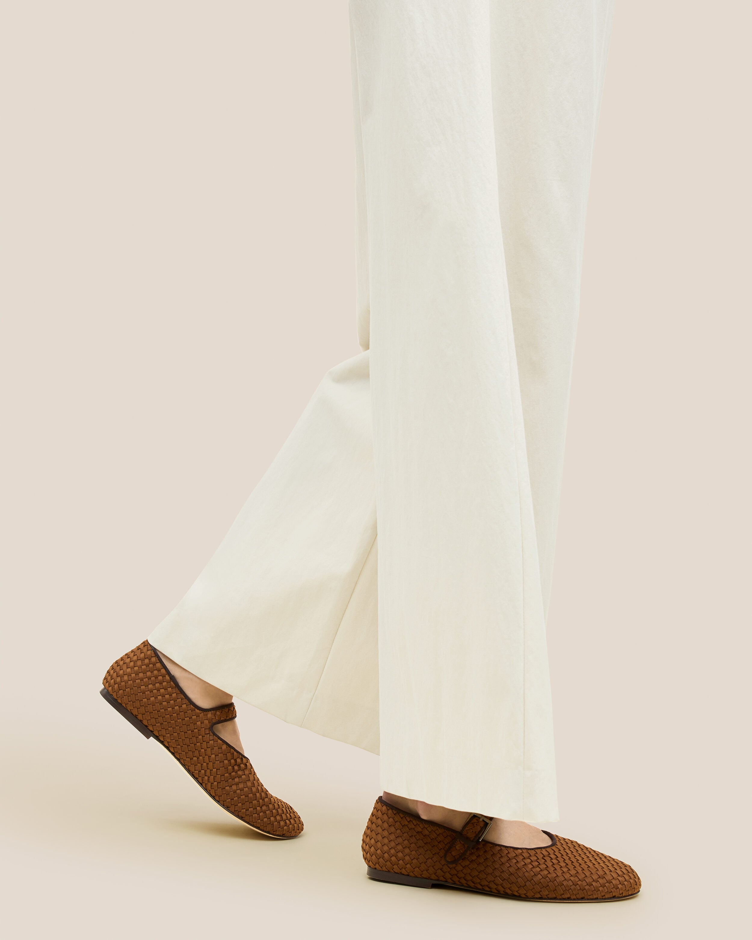 The Marais Mary Jane in Teak shown on model.