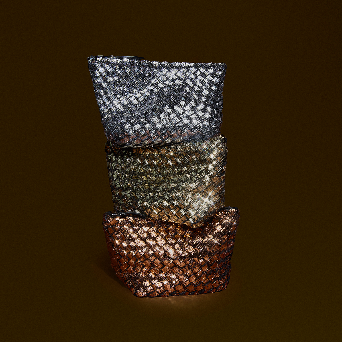 Portofino Petit Cosmetic Pouch Metallic | Silver